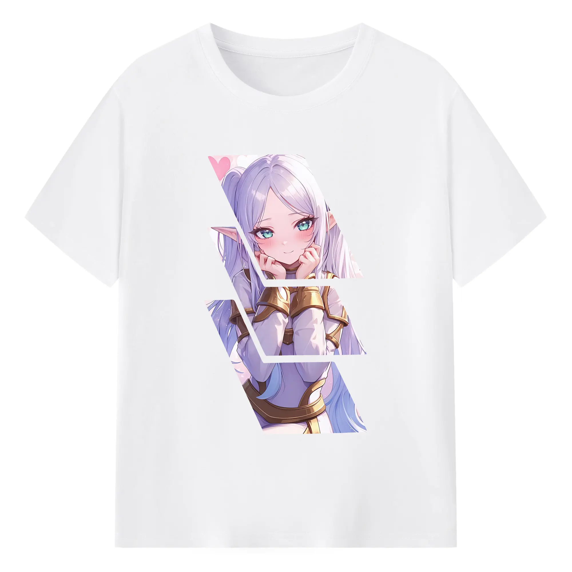 葬送のフリーレン（Frieren） グッズ,フリーレン（Frieren） - 綿100％ 半袖Tシャツ ・ フロントプリント ・ 快適 通気性 ・ 日常使い 散歩 スポーツ用