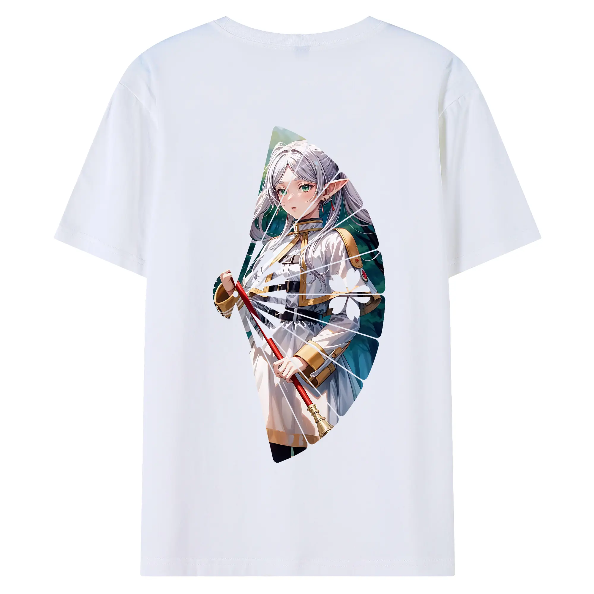 葬送のフリーレン（Frieren） グッズ,フリーレン（Frieren） - 綿100％ 半袖Tシャツ ・ バックプリント ・ 快適 通気性 ・ 日常使い 散歩 スポーツ用