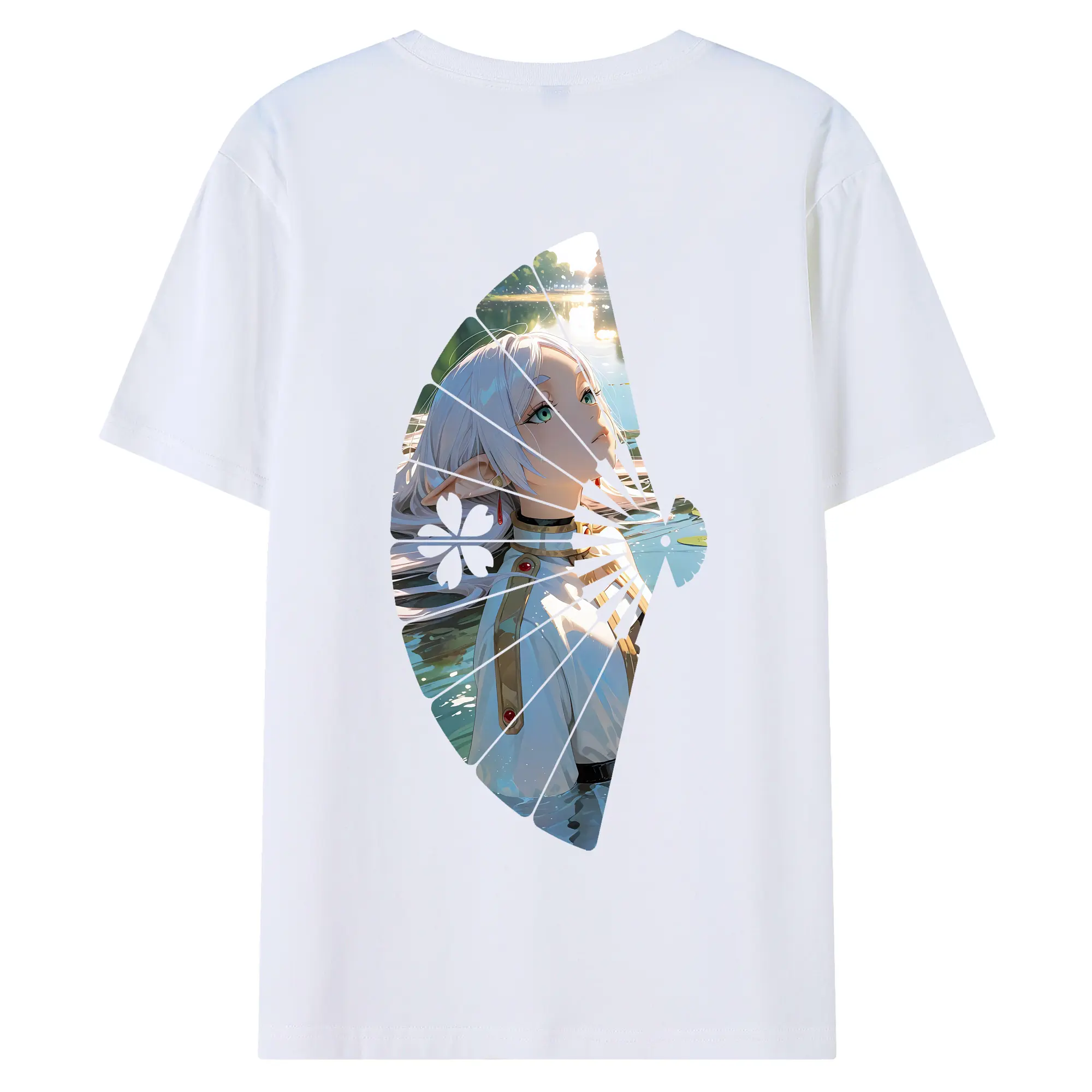 葬送のフリーレン（Frieren） グッズ,フリーレン（Frieren） - 綿100％ 半袖Tシャツ ・ バックプリント ・ 快適 通気性 ・ 日常使い 散歩 スポーツ用