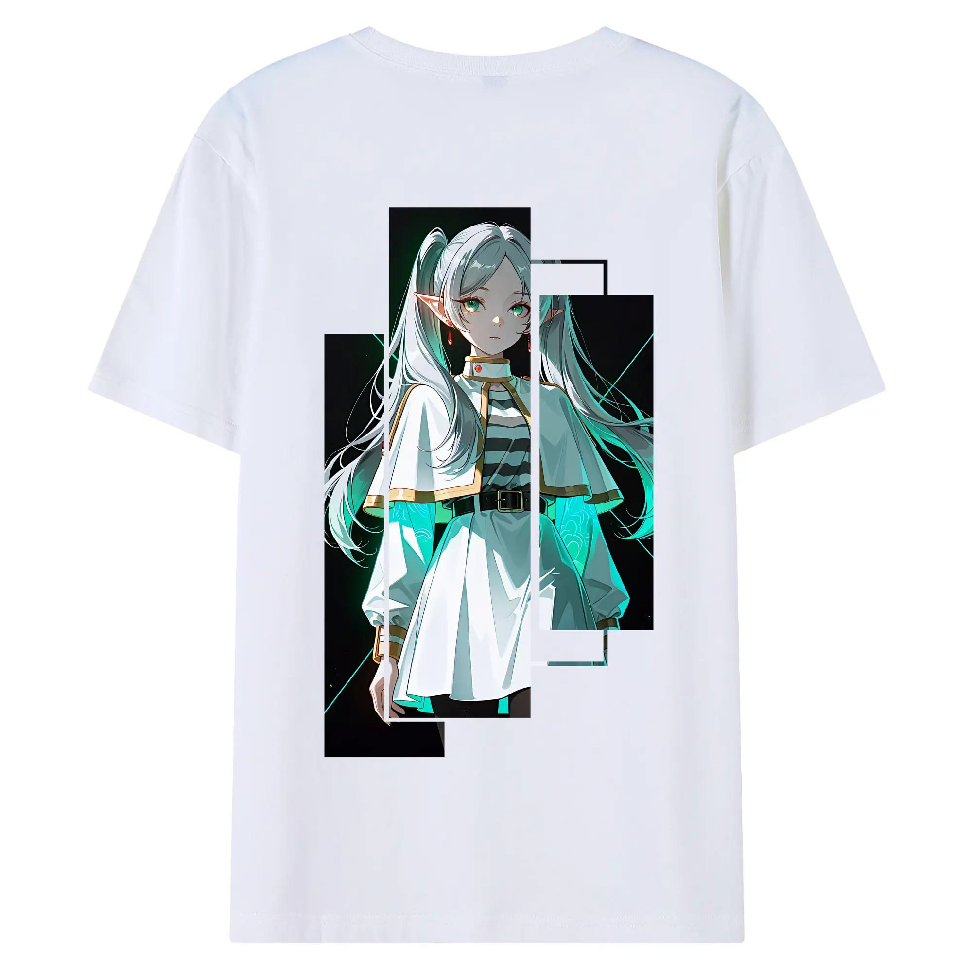 葬送のフリーレン（Frieren） グッズ,フリーレン（Frieren） - 綿100％ 半袖Tシャツ ・ バックプリント ・ 快適 通気性 ・ 日常使い 散歩 スポーツ用