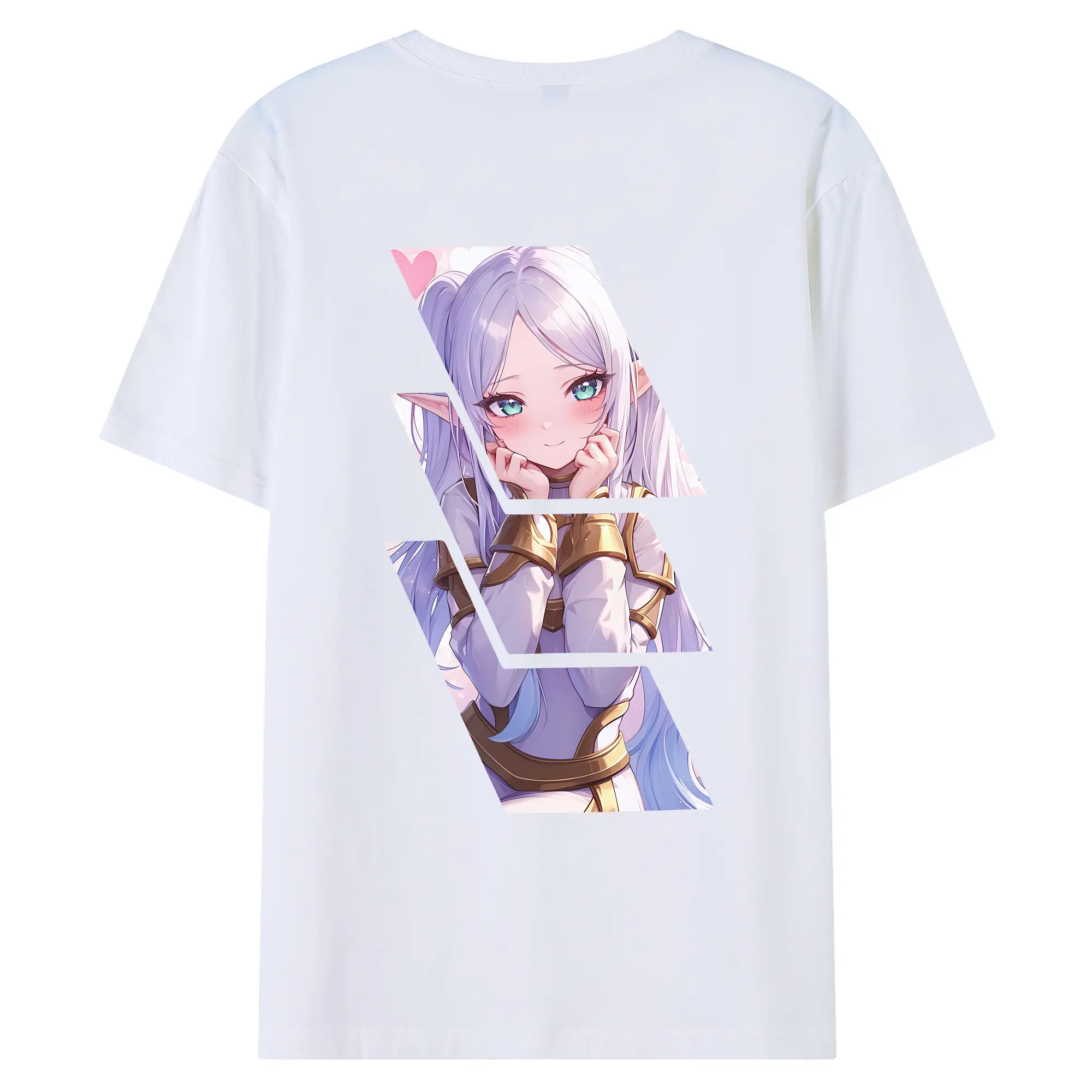 葬送のフリーレン（Frieren） グッズ,フリーレン（Frieren） - 綿100％ 半袖Tシャツ ・ バックプリント ・ 快適 通気性 ・ 日常使い 散歩 スポーツ用