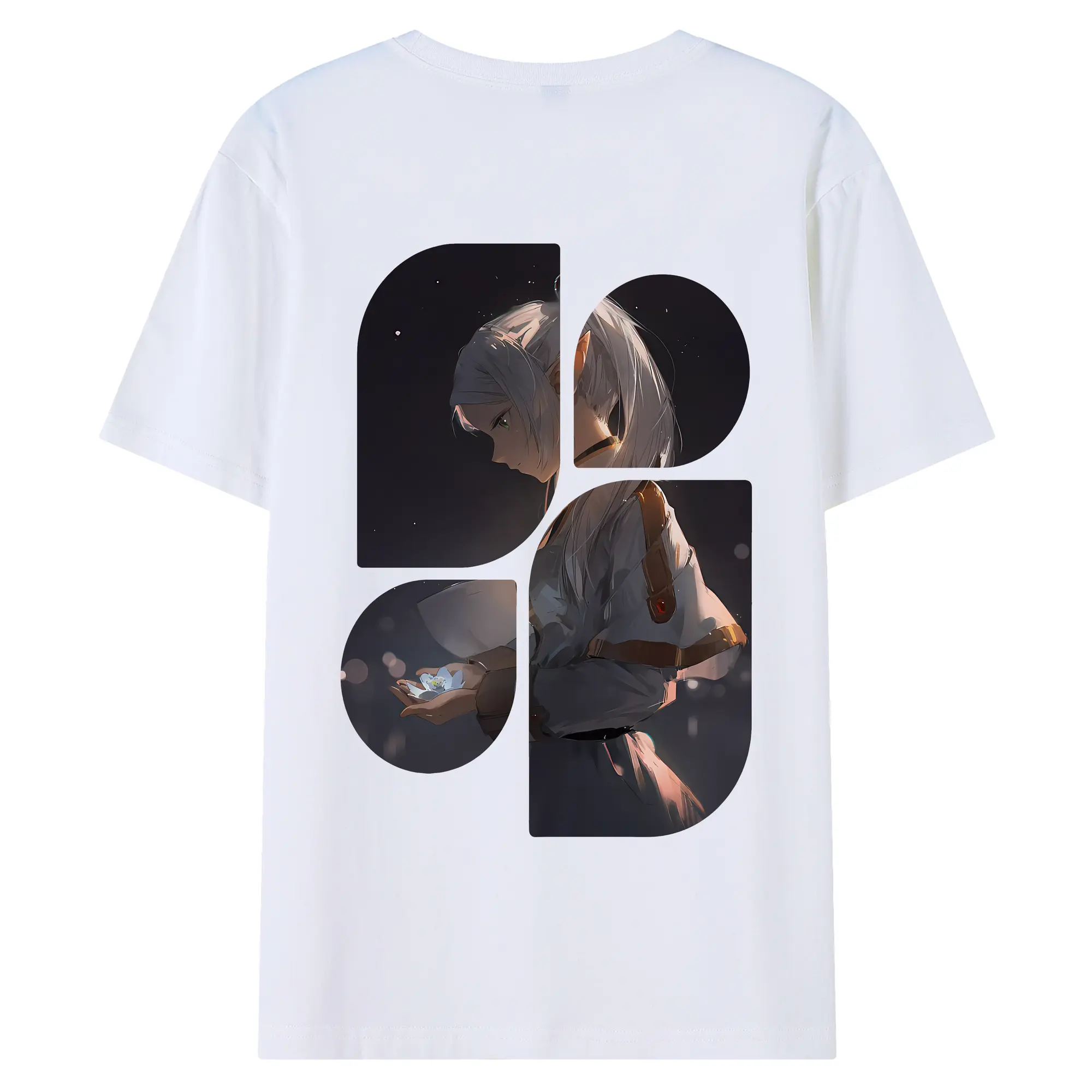 葬送のフリーレン（Frieren） グッズ,フリーレン（Frieren） - 綿100％ 半袖Tシャツ ・ バックプリント ・ 快適 通気性 ・ 日常使い 散歩 スポーツ用