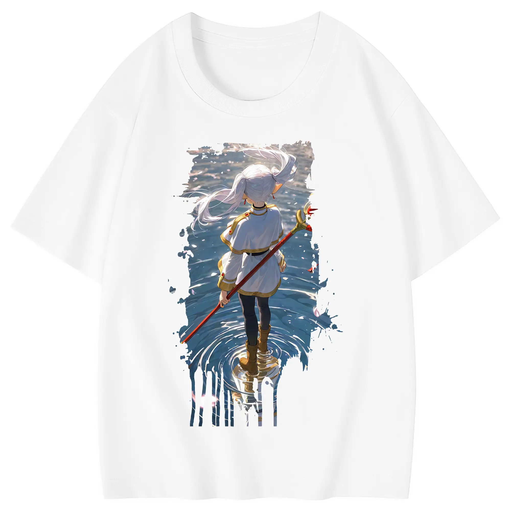 葬送のフリーレン（Frieren） グッズ,フリーレン（Frieren） - 綿100％ キッズTシャツ ・ フロントプリント ・ 快適 通気性 ・ スポーツ カジュアル 散歩用