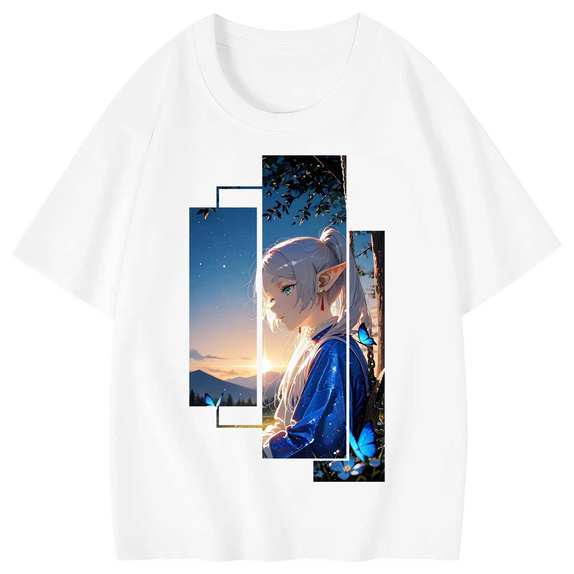 葬送のフリーレン（Frieren） グッズ,フリーレン（Frieren） - 綿100％ キッズTシャツ ・ フロントプリント ・ 快適 通気性 ・ スポーツ カジュアル 散歩用