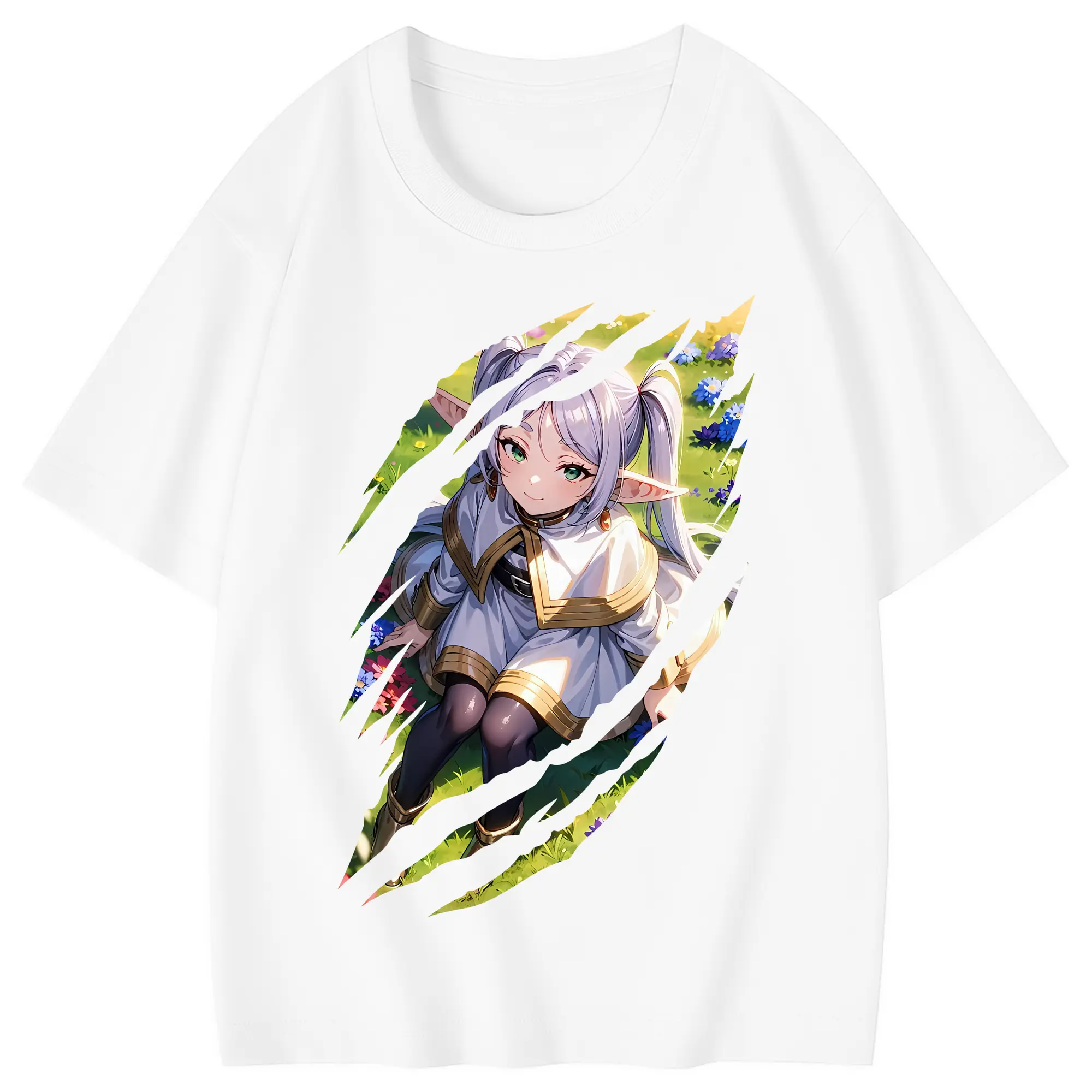 葬送のフリーレン（Frieren） グッズ,フリーレン（Frieren） - 綿100％ キッズTシャツ ・ フロントプリント ・ 快適 通気性 ・ スポーツ カジュアル 散歩用