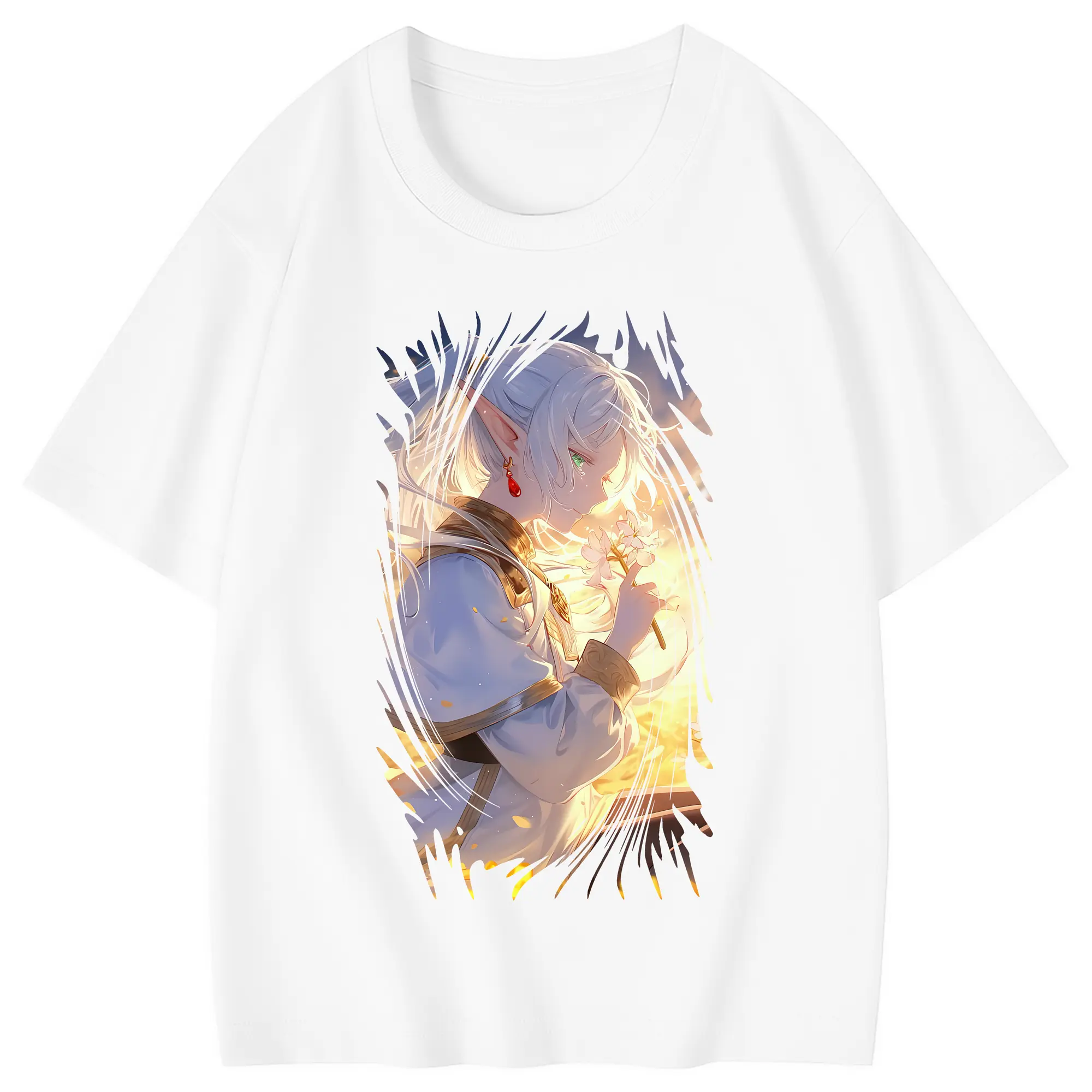 葬送のフリーレン（Frieren） グッズ,フリーレン（Frieren） - 綿100％ キッズTシャツ ・ フロントプリント ・ 快適 通気性 ・ スポーツ カジュアル 散歩用