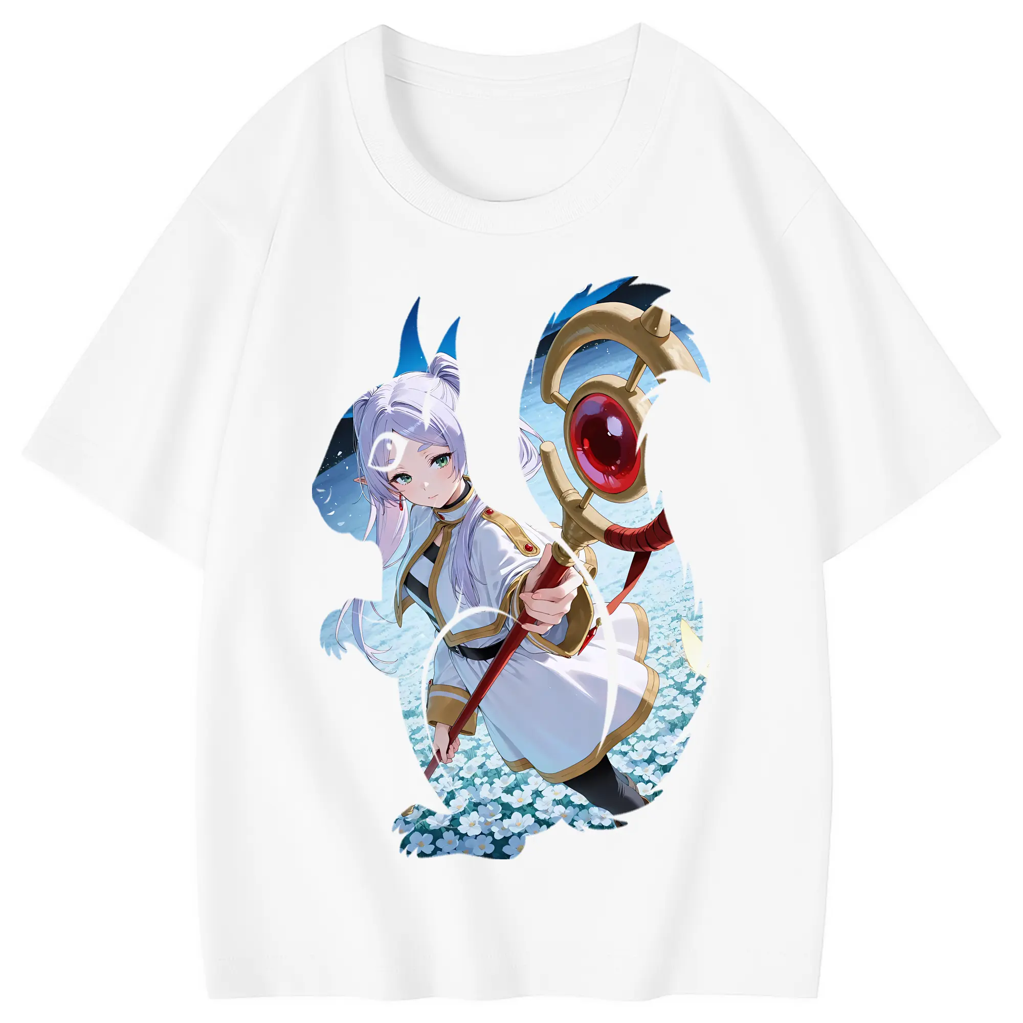 葬送のフリーレン（Frieren） グッズ,フリーレン（Frieren） - 綿100％ キッズTシャツ ・ フロントプリント ・ 快適 通気性 ・ スポーツ カジュアル 散歩用