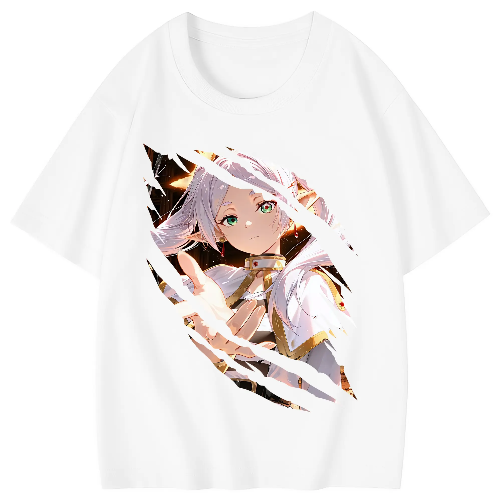 葬送のフリーレン（Frieren） グッズ,フリーレン（Frieren） - 綿100％ キッズTシャツ ・ フロントプリント ・ 快適 通気性 ・ スポーツ カジュアル 散歩用