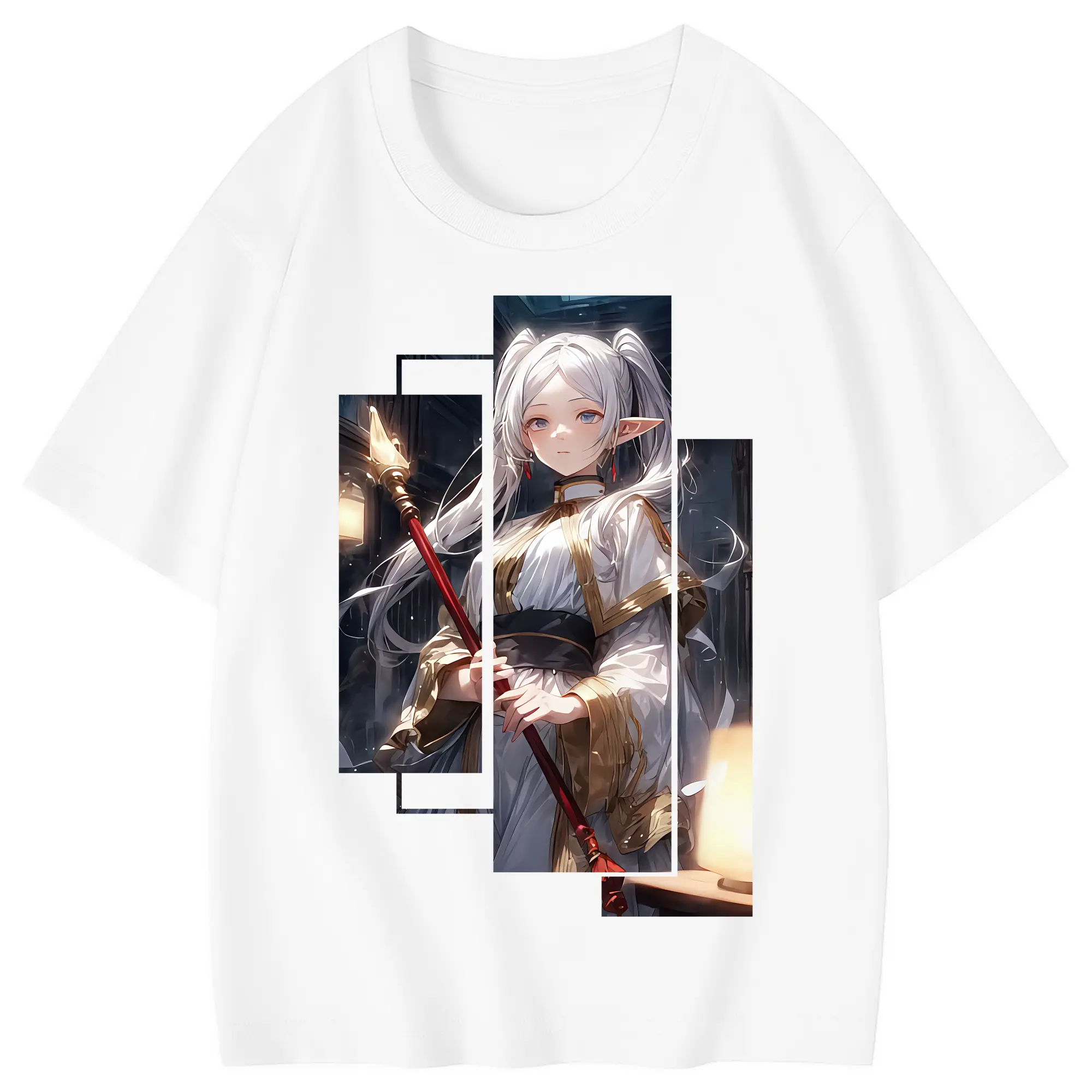葬送のフリーレン（Frieren） グッズ,フリーレン（Frieren） - 綿100％ キッズTシャツ ・ フロントプリント ・ 快適 通気性 ・ スポーツ カジュアル 散歩用