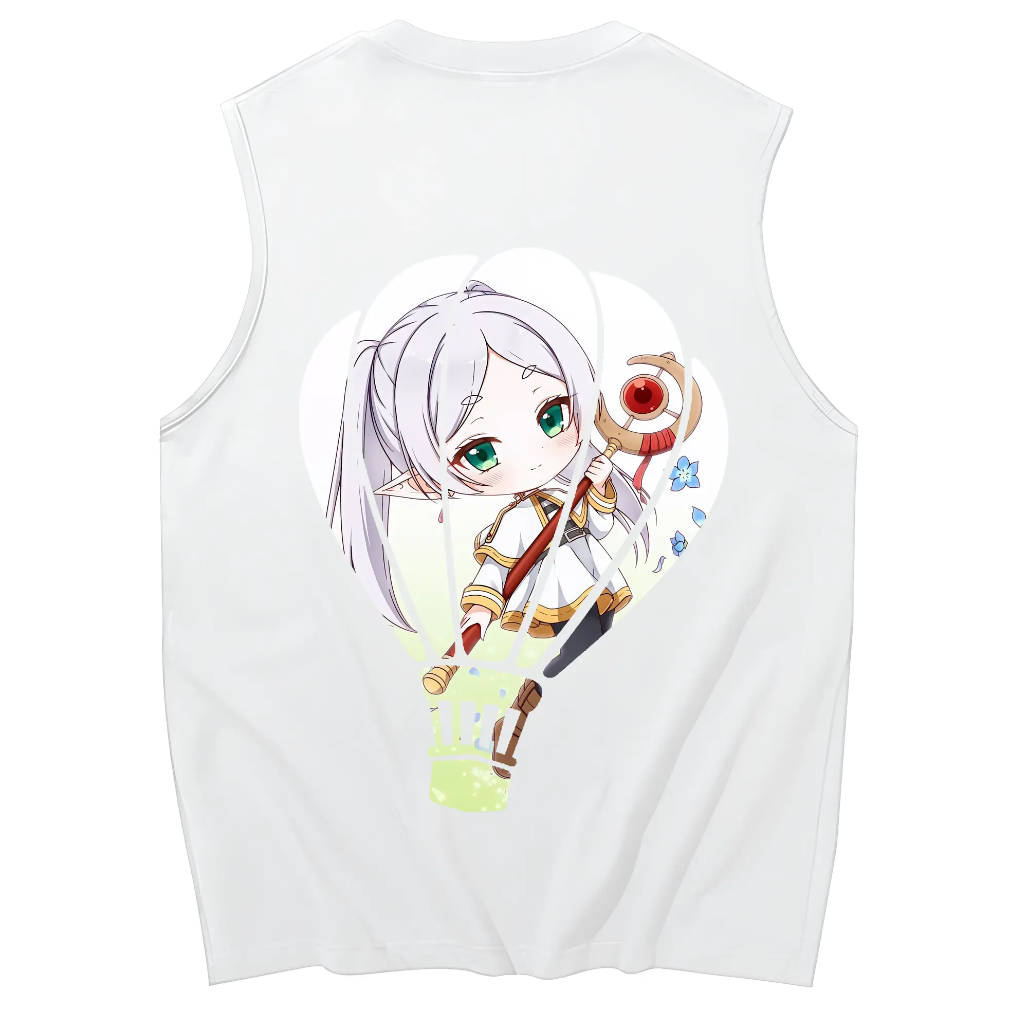 葬送のフリーレン（Frieren） グッズ,フリーレン（Frieren） - コットン100％ タンクトップ ・ 背面プリント ・ タイトシルエット ・ 快適 通気性 ・ スポーツ カジュアル 散歩用