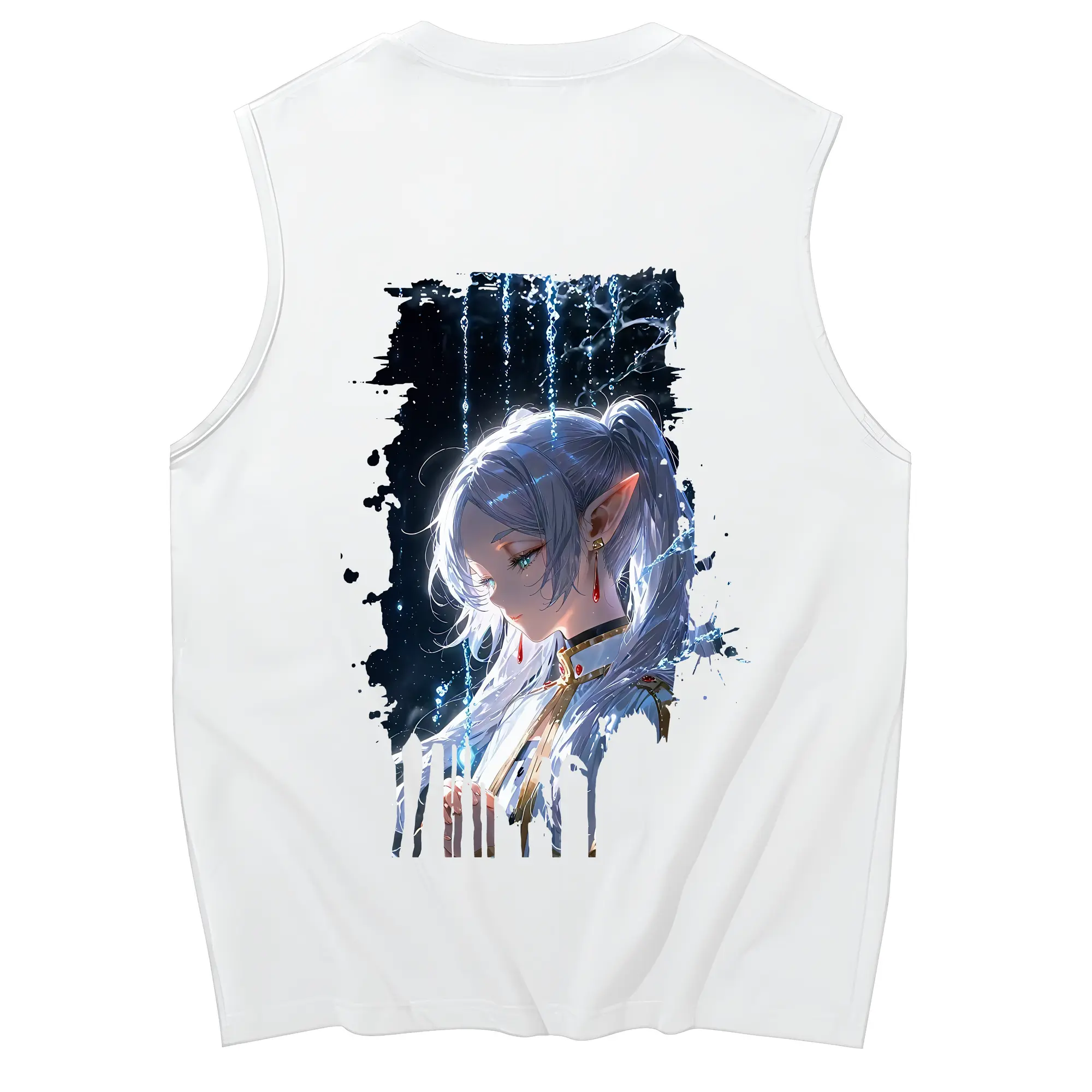 葬送のフリーレン（Frieren） グッズ,フリーレン（Frieren） - コットン100％ タンクトップ ・ 背面プリント ・ タイトシルエット ・ 快適 通気性 ・ スポーツ カジュアル 散歩用