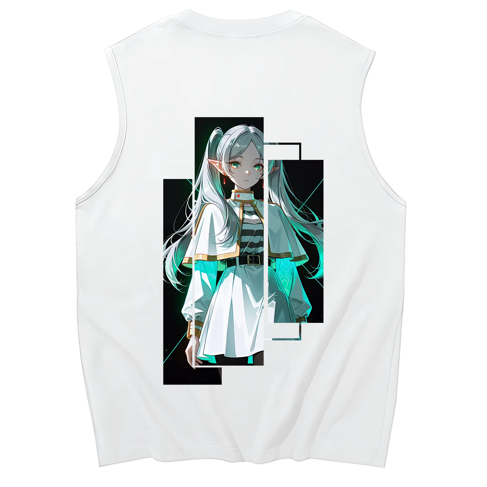 葬送のフリーレン（Frieren） グッズ,フリーレン（Frieren） - コットン100％ タンクトップ ・ 背面プリント ・ タイトシルエット ・ 快適 通気性 ・ スポーツ カジュアル 散歩用