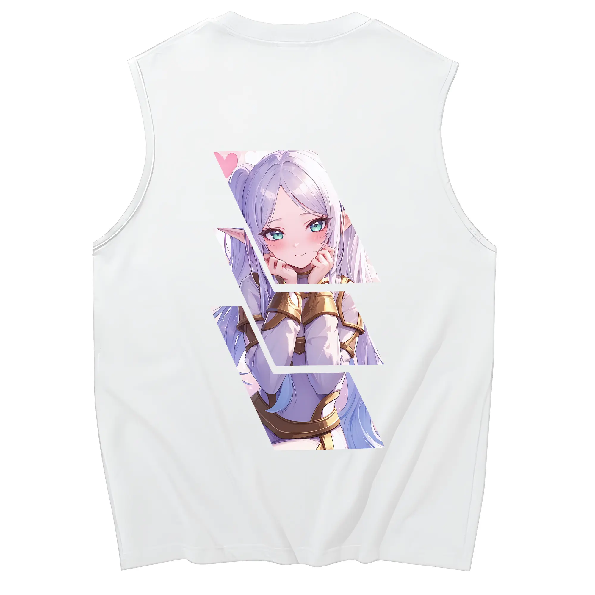 葬送のフリーレン（Frieren） グッズ,フリーレン（Frieren） - コットン100％ タンクトップ ・ 背面プリント ・ タイトシルエット ・ 快適 通気性 ・ スポーツ カジュアル 散歩用