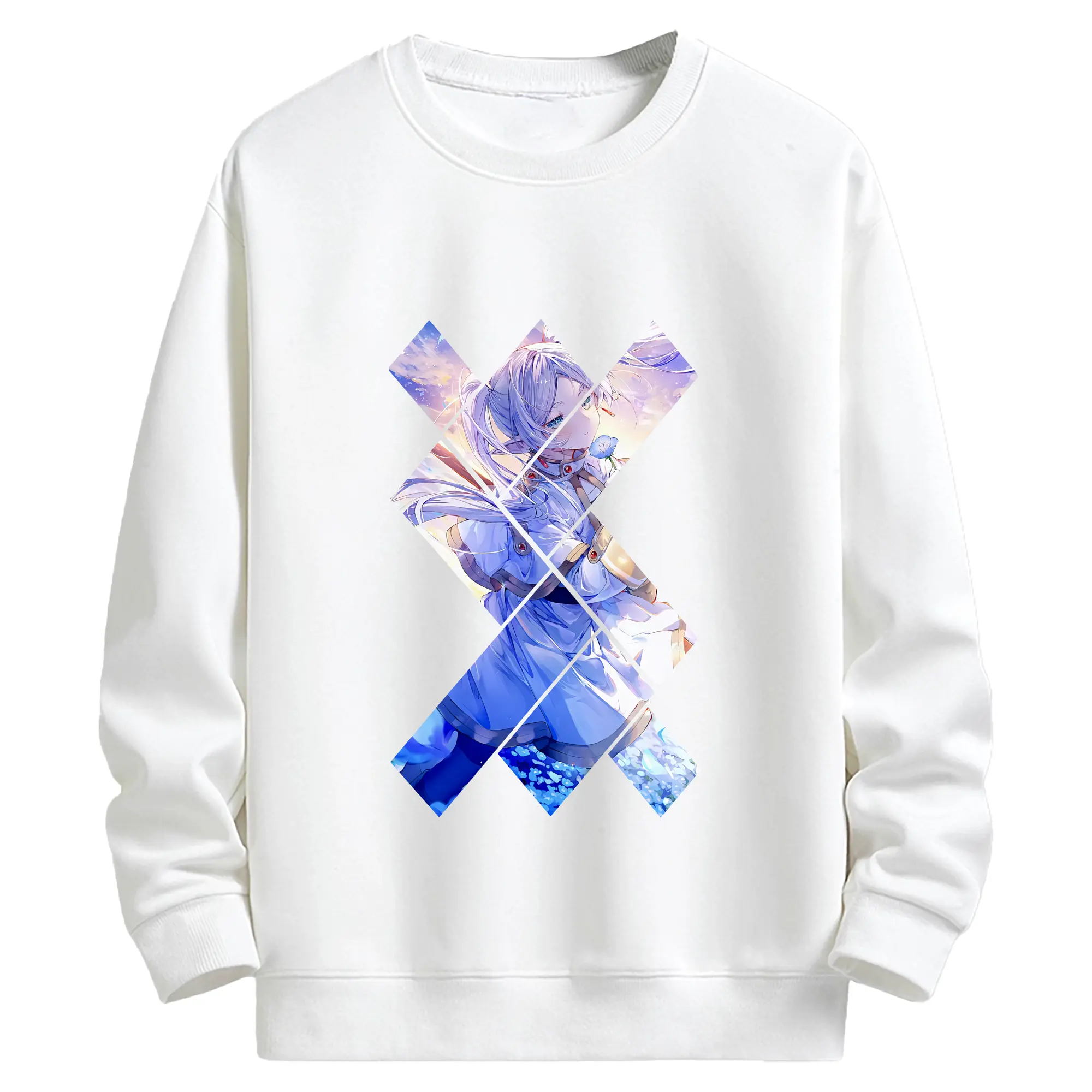葬送のフリーレン（Frieren） グッズ,フリーレン（Frieren） - 高品質 クルーネック スウェット ・ コットン59％ ポリエステル41％ ・ ユニセックス 長袖 トレーナー ・ カジュアル デイリー スポーツ 散歩用