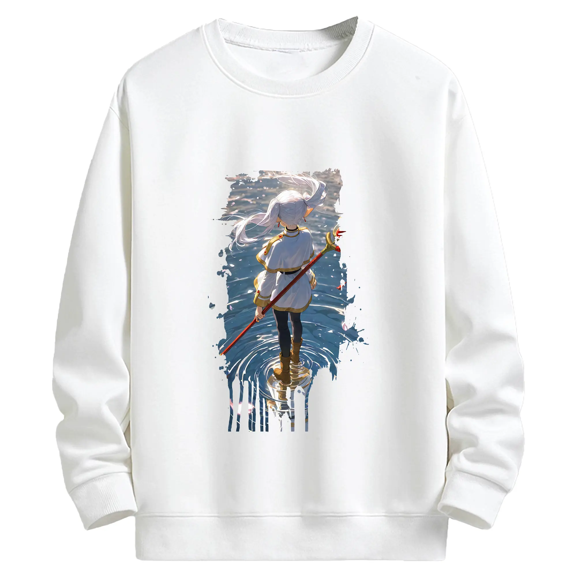 葬送のフリーレン（Frieren） グッズ,フリーレン（Frieren） - 高品質 クルーネック スウェット ・ コットン59％ ポリエステル41％ ・ ユニセックス 長袖 トレーナー ・ カジュアル デイリー スポーツ 散歩用