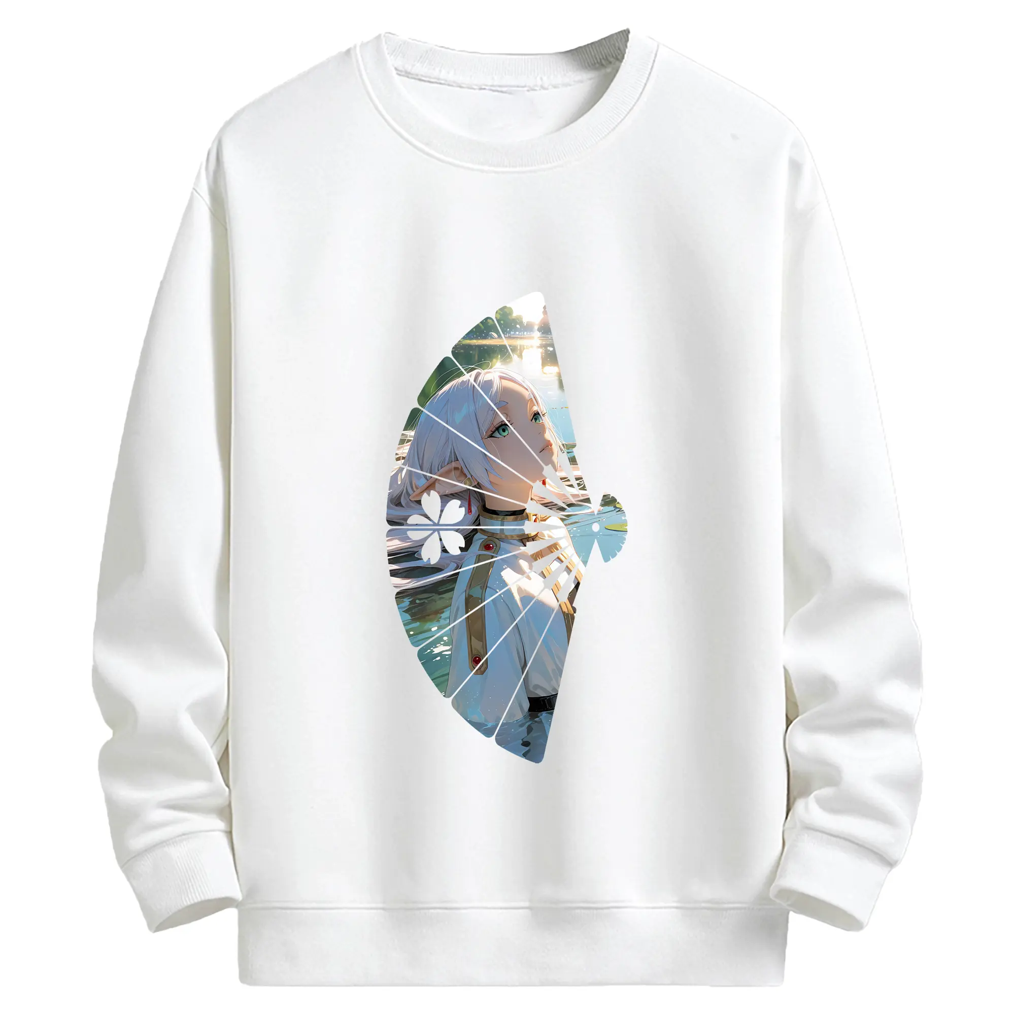 葬送のフリーレン（Frieren） グッズ,フリーレン（Frieren） - 高品質 クルーネック スウェット ・ コットン59％ ポリエステル41％ ・ ユニセックス 長袖 トレーナー ・ カジュアル デイリー スポーツ 散歩用
