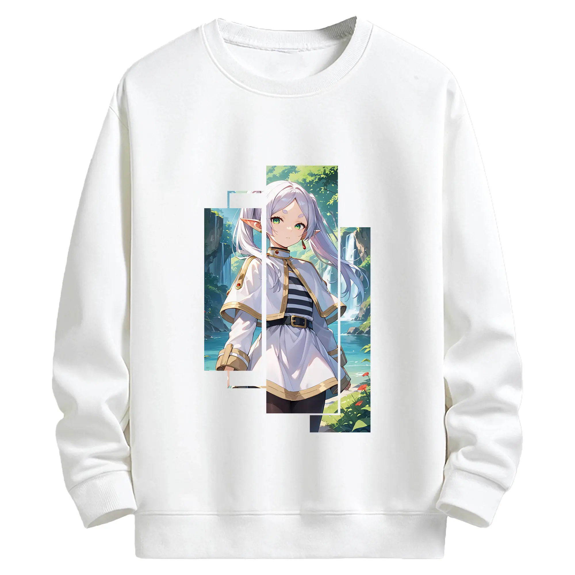 葬送のフリーレン（Frieren） グッズ,フリーレン（Frieren） - 高品質 クルーネック スウェット ・ コットン59％ ポリエステル41％ ・ ユニセックス 長袖 トレーナー ・ カジュアル デイリー スポーツ 散歩用