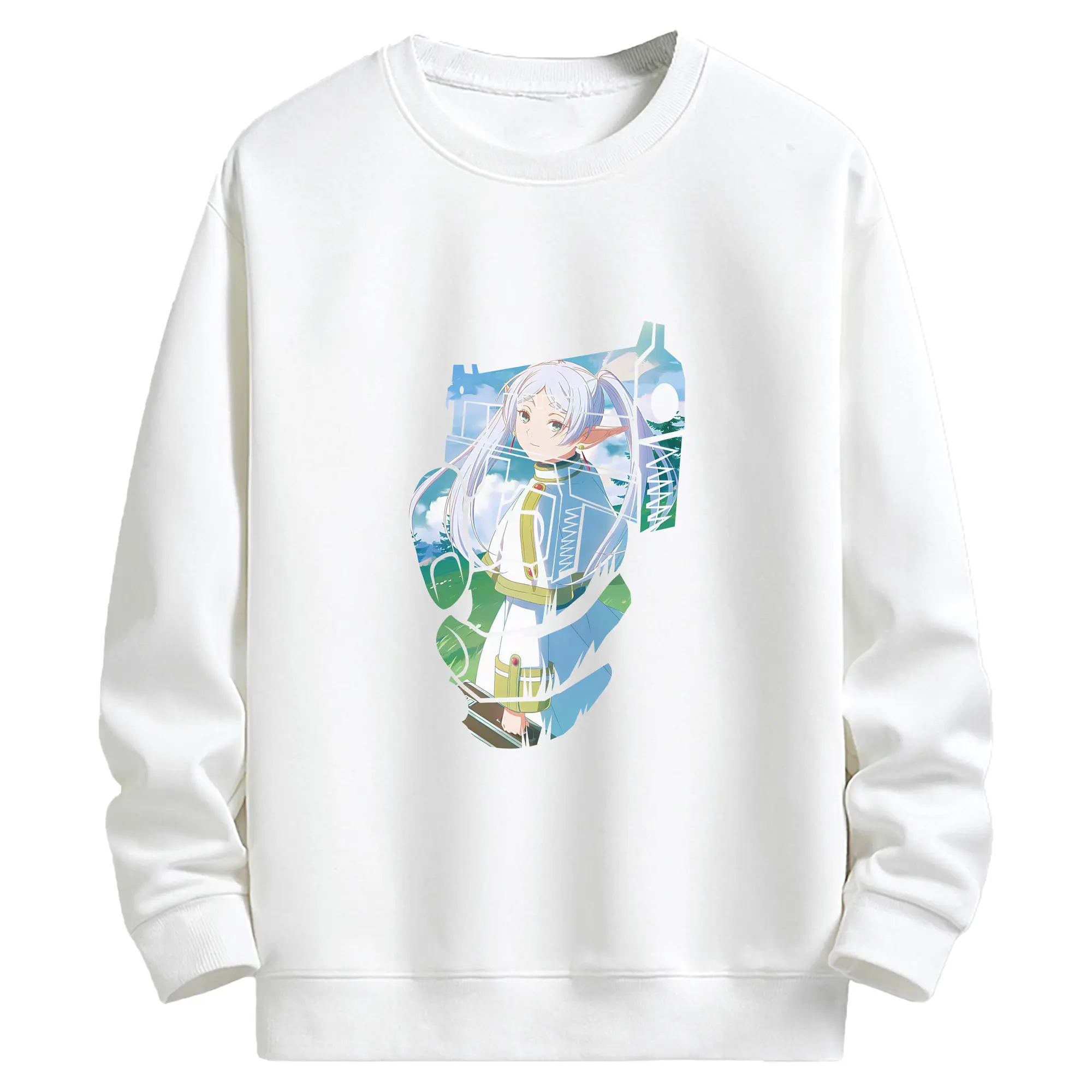 葬送のフリーレン（Frieren） グッズ,フリーレン（Frieren） - 高品質 クルーネック スウェット ・ コットン59％ ポリエステル41％ ・ ユニセックス 長袖 トレーナー ・ カジュアル デイリー スポーツ 散歩用