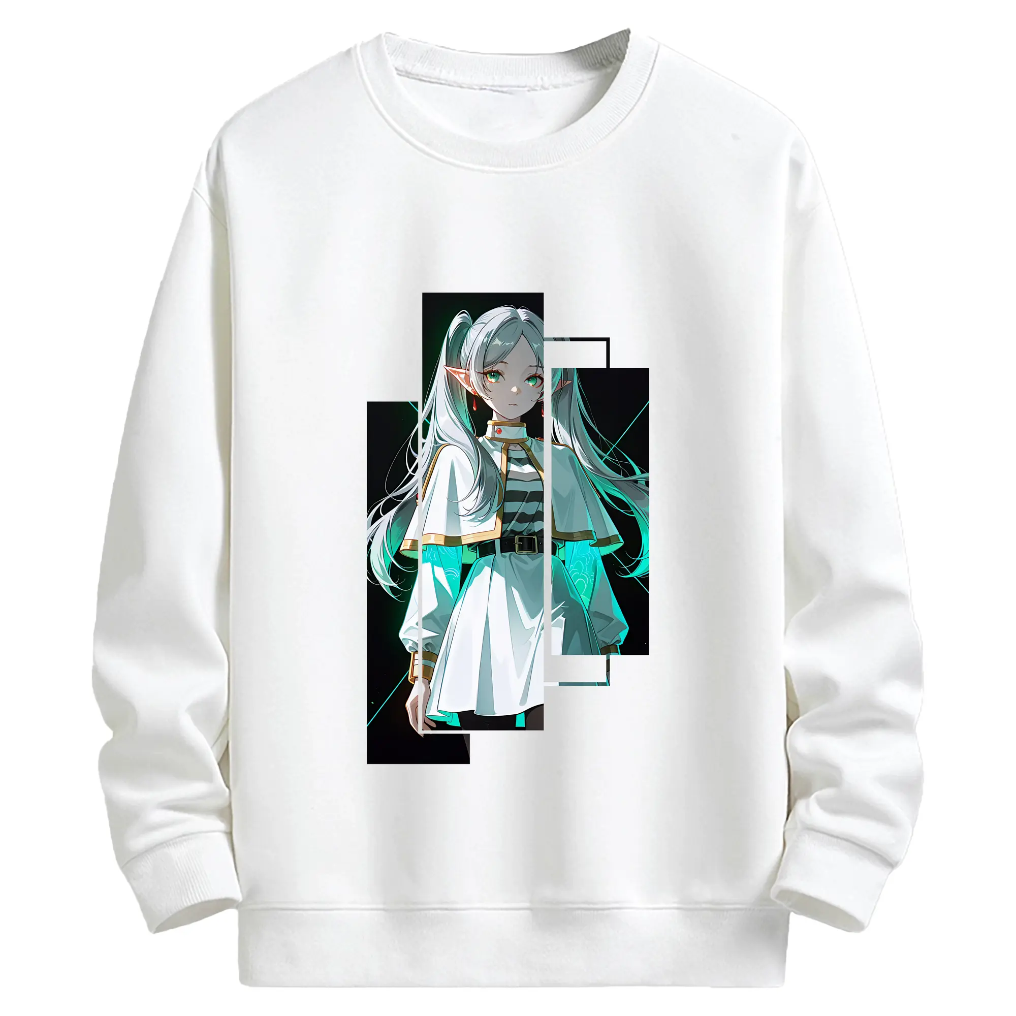 葬送のフリーレン（Frieren） グッズ,フリーレン（Frieren） - 高品質 クルーネック スウェット ・ コットン59％ ポリエステル41％ ・ ユニセックス 長袖 トレーナー ・ カジュアル デイリー スポーツ 散歩用