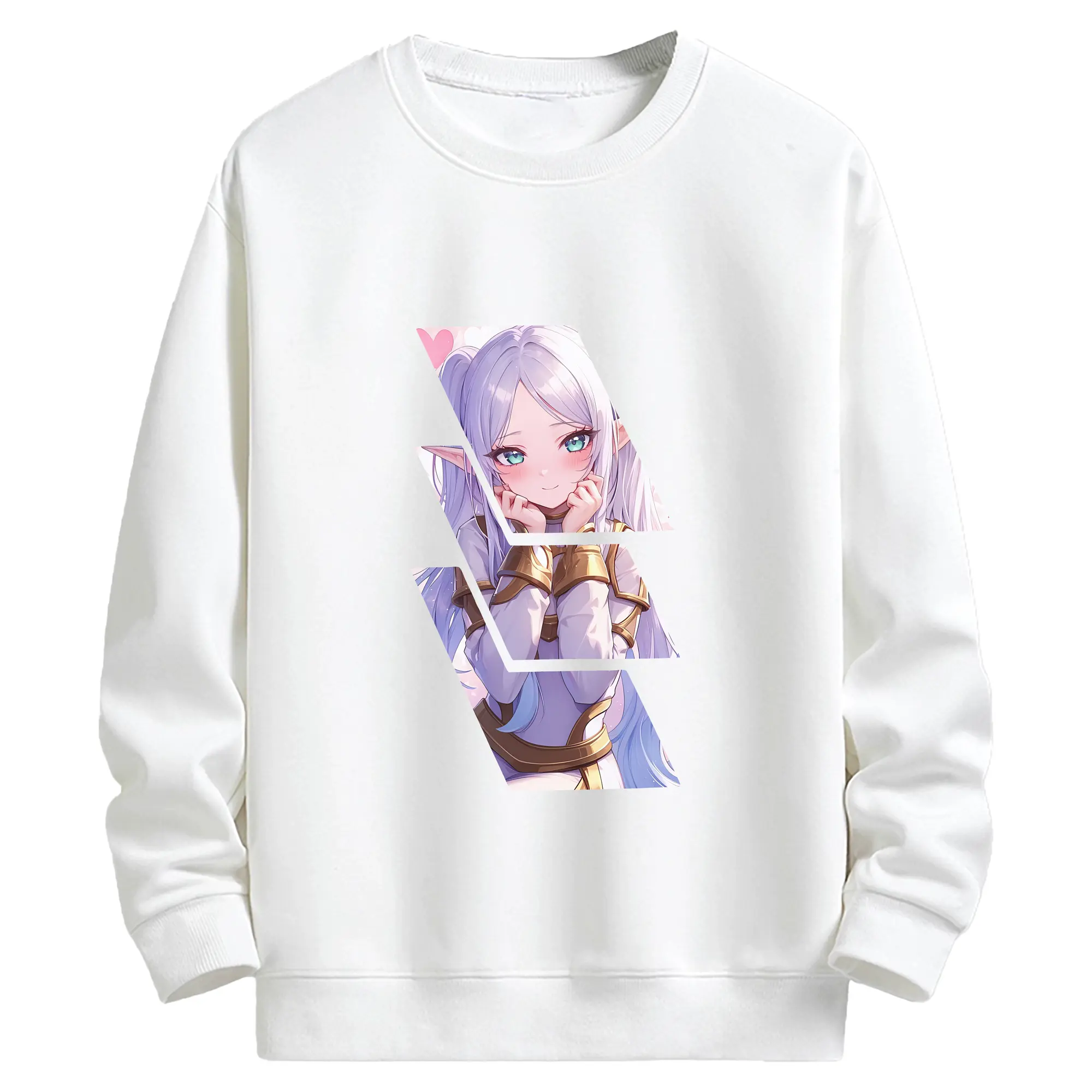 葬送のフリーレン（Frieren） グッズ,フリーレン（Frieren） - 高品質 クルーネック スウェット ・ コットン59％ ポリエステル41％ ・ ユニセックス 長袖 トレーナー ・ カジュアル デイリー スポーツ 散歩用