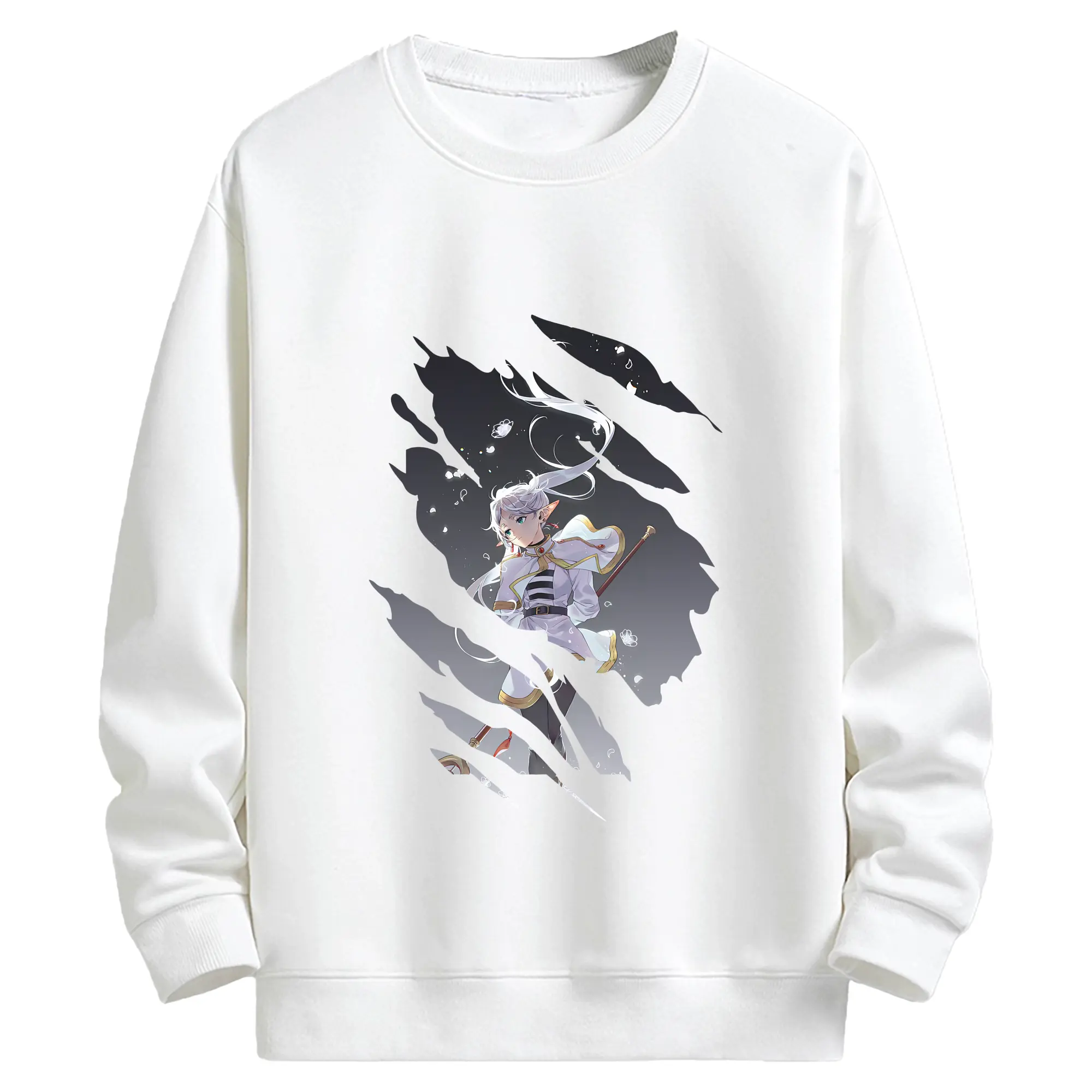 葬送のフリーレン（Frieren） グッズ,フリーレン（Frieren） - 高品質 クルーネック スウェット ・ コットン59％ ポリエステル41％ ・ ユニセックス 長袖 トレーナー ・ カジュアル デイリー スポーツ 散歩用