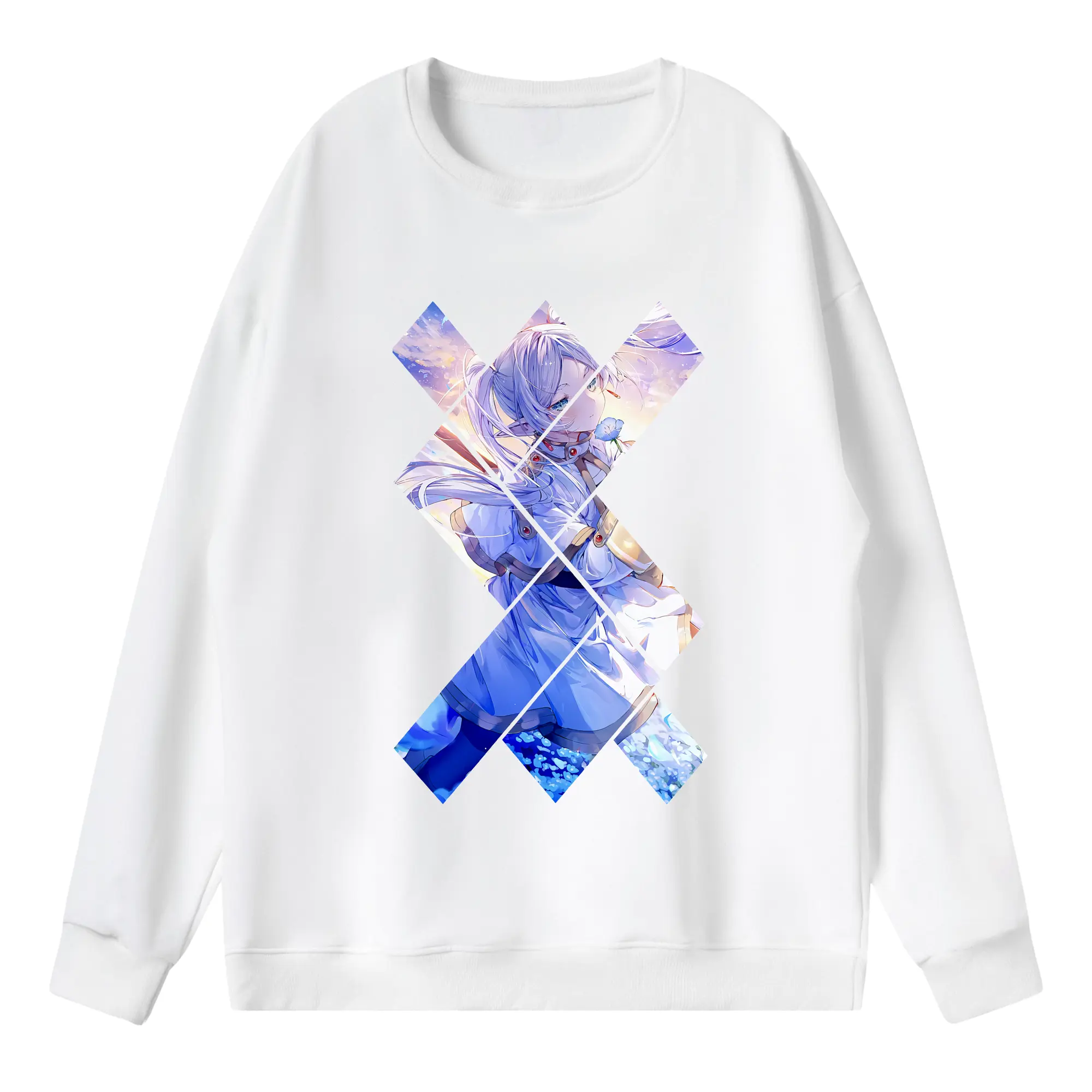 葬送のフリーレン（Frieren） グッズ,フリーレン（Frieren） - 薄手 クルーネック スウェット 裏毛260g · ポリエステル 春秋向け カジュアル 男女兼用 · トレーナー デイリー スポーツ 散歩に最適