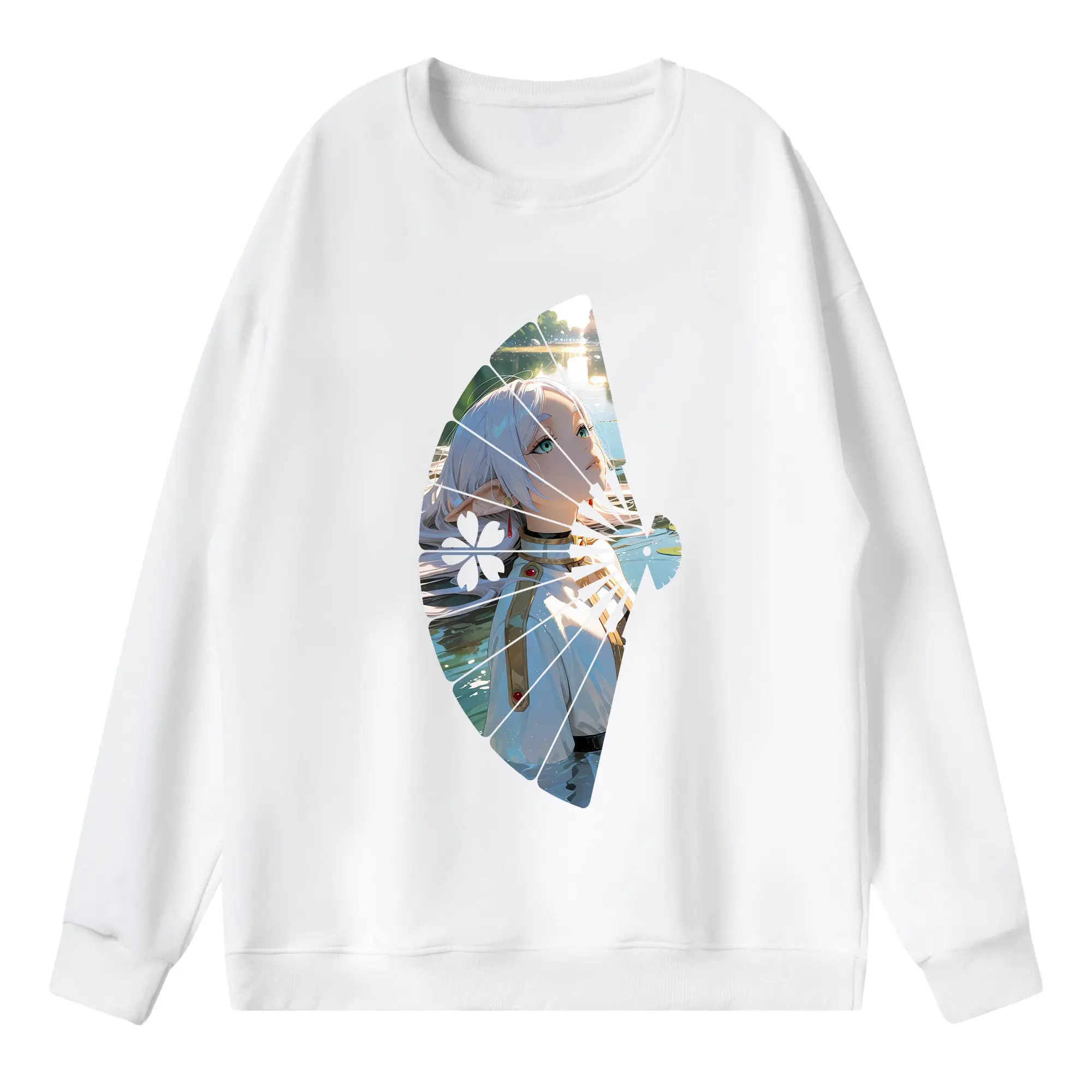 葬送のフリーレン（Frieren） グッズ,フリーレン（Frieren） - 薄手 クルーネック スウェット 裏毛260g · ポリエステル 春秋向け カジュアル 男女兼用 · トレーナー デイリー スポーツ 散歩に最適