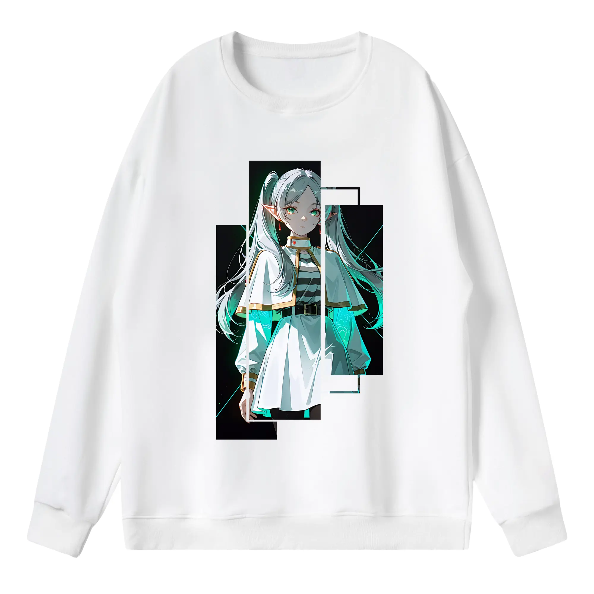 葬送のフリーレン（Frieren） グッズ,フリーレン（Frieren） - 薄手 クルーネック スウェット 裏毛260g · ポリエステル 春秋向け カジュアル 男女兼用 · トレーナー デイリー スポーツ 散歩に最適
