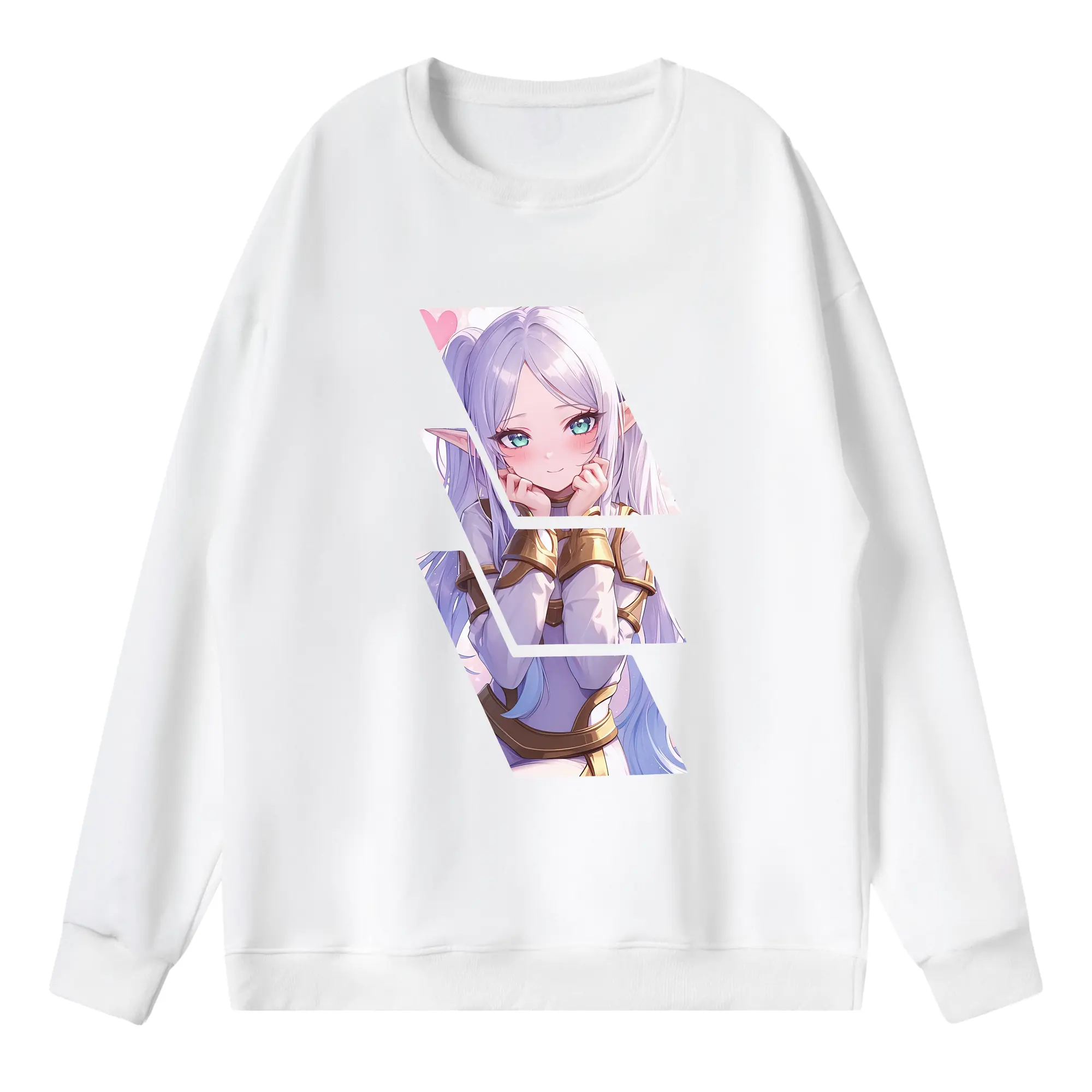 葬送のフリーレン（Frieren） グッズ,フリーレン（Frieren） - 薄手 クルーネック スウェット 裏毛260g · ポリエステル 春秋向け カジュアル 男女兼用 · トレーナー デイリー スポーツ 散歩に最適