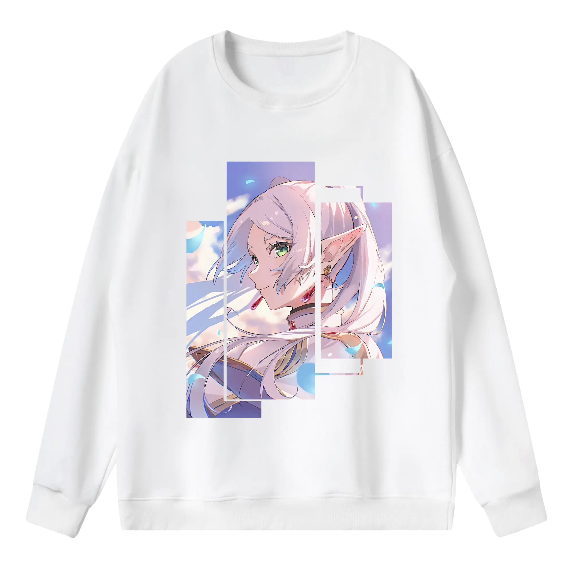 葬送のフリーレン（Frieren） グッズ,フリーレン（Frieren） - 薄手 クルーネック スウェット 裏毛260g · ポリエステル 春秋向け カジュアル 男女兼用 · トレーナー デイリー スポーツ 散歩に最適