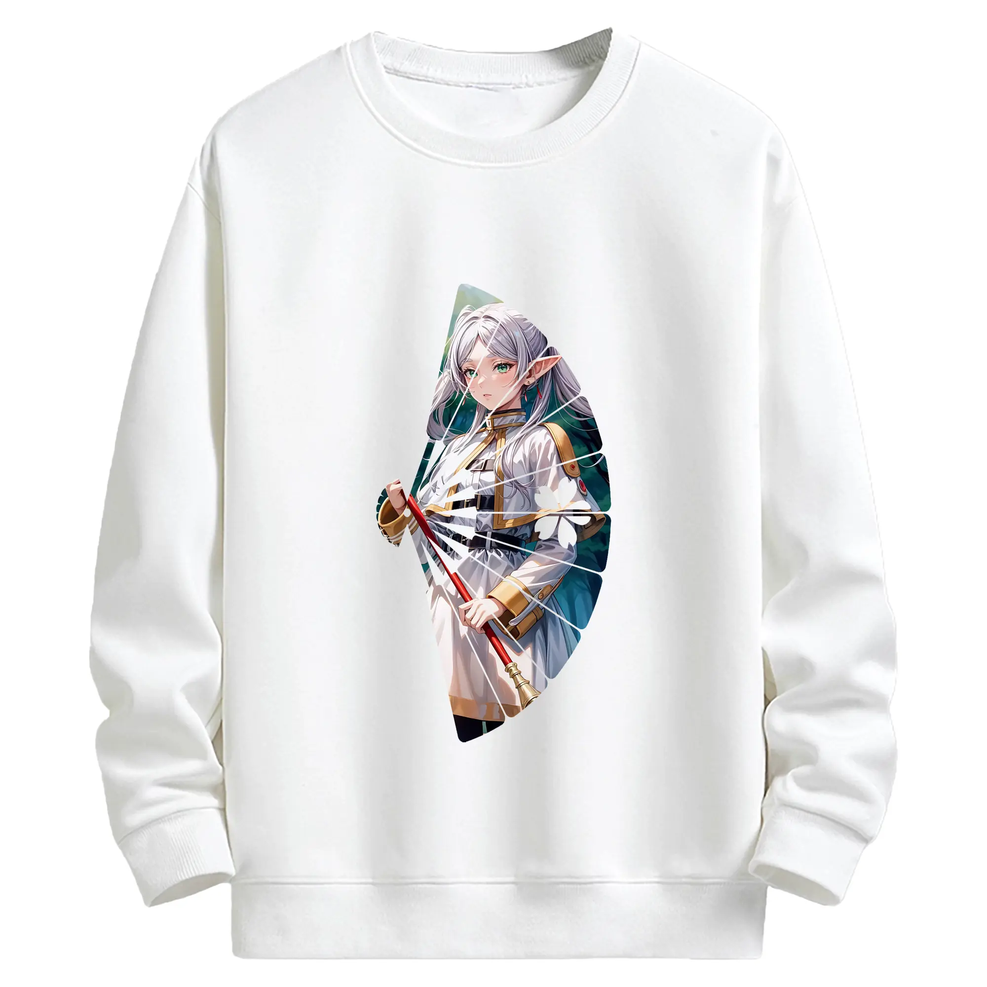 葬送のフリーレン（Frieren） グッズ,フリーレン（Frieren） - キッズ クルーネックスウェットシャツ ・ フロントプリント ・ 綿80％ ポリエステル20％ ・ 快適 通学 スポーツ 日常使い お散歩用
