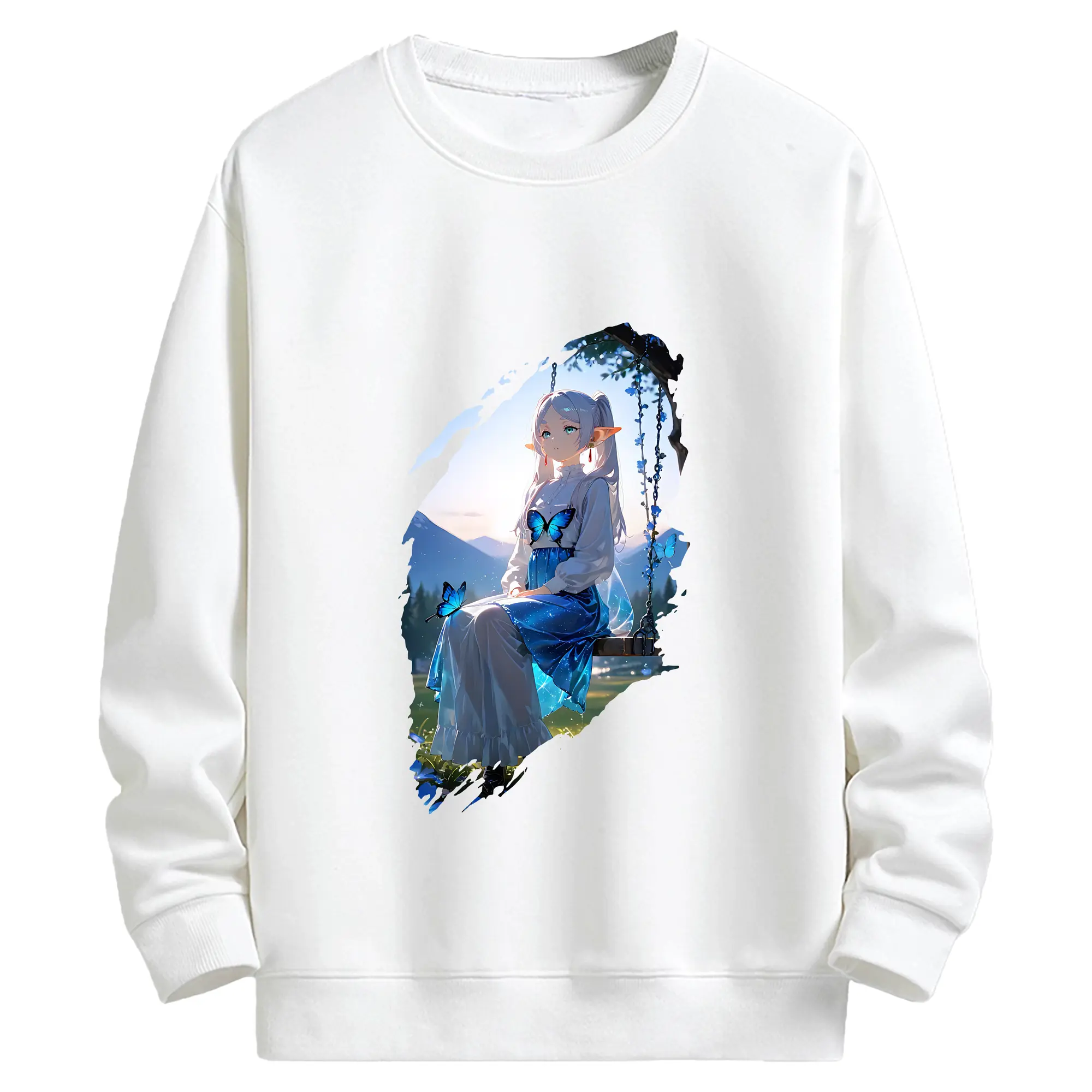 葬送のフリーレン（Frieren） グッズ,フリーレン（Frieren） - キッズ クルーネックスウェットシャツ ・ フロントプリント ・ 綿80％ ポリエステル20％ ・ 快適 通学 スポーツ 日常使い お散歩用