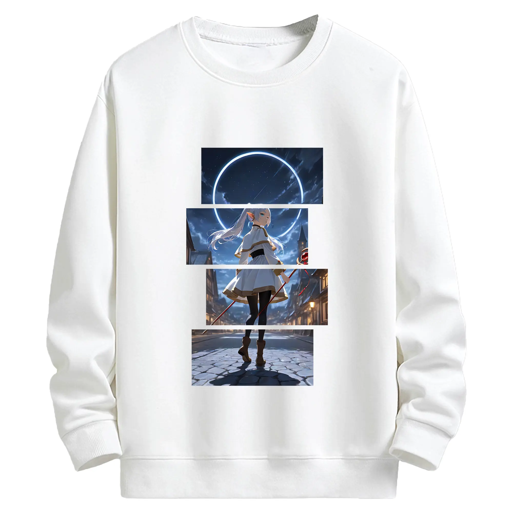 葬送のフリーレン（Frieren） グッズ,フリーレン（Frieren） - キッズ クルーネックスウェットシャツ ・ フロントプリント ・ 綿80％ ポリエステル20％ ・ 快適 通学 スポーツ 日常使い お散歩用
