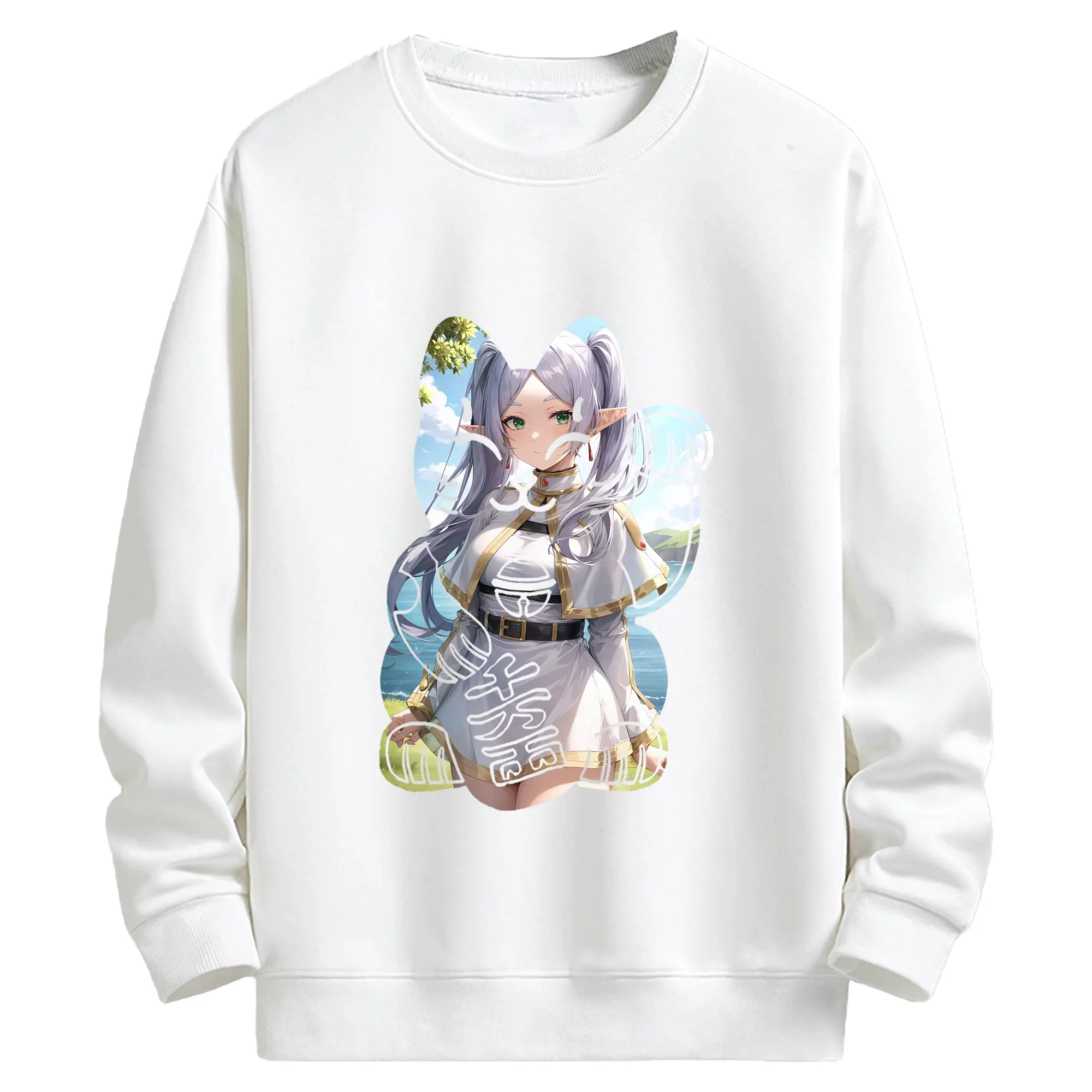 葬送のフリーレン（Frieren） グッズ,フリーレン（Frieren） - キッズ クルーネックスウェットシャツ ・ フロントプリント ・ 綿80％ ポリエステル20％ ・ 快適 通学 スポーツ 日常使い お散歩用