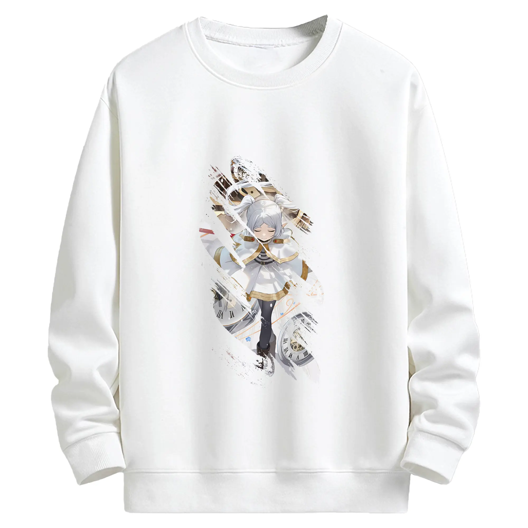 葬送のフリーレン（Frieren） グッズ,フリーレン（Frieren） - キッズ クルーネックスウェットシャツ ・ フロントプリント ・ 綿80％ ポリエステル20％ ・ 快適 通学 スポーツ 日常使い お散歩用