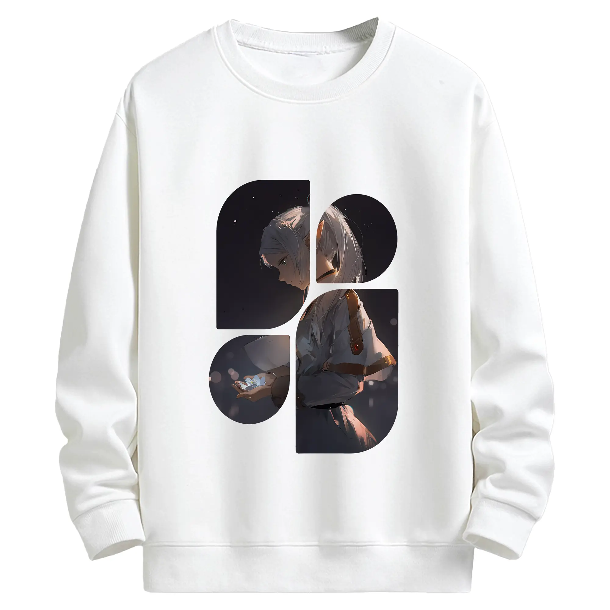 葬送のフリーレン（Frieren） グッズ,フリーレン（Frieren） - キッズ クルーネックスウェットシャツ ・ フロントプリント ・ 綿80％ ポリエステル20％ ・ 快適 通学 スポーツ 日常使い お散歩用