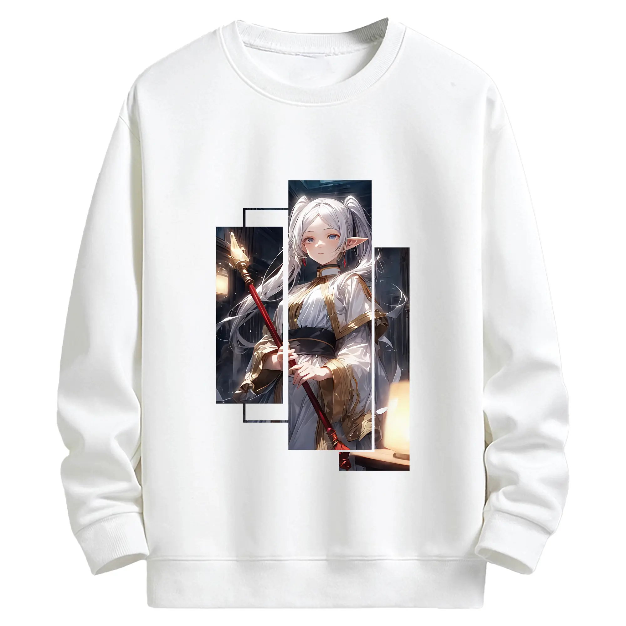 葬送のフリーレン（Frieren） グッズ,フリーレン（Frieren） - キッズ クルーネックスウェットシャツ ・ フロントプリント ・ 綿80％ ポリエステル20％ ・ 快適 通学 スポーツ 日常使い お散歩用
