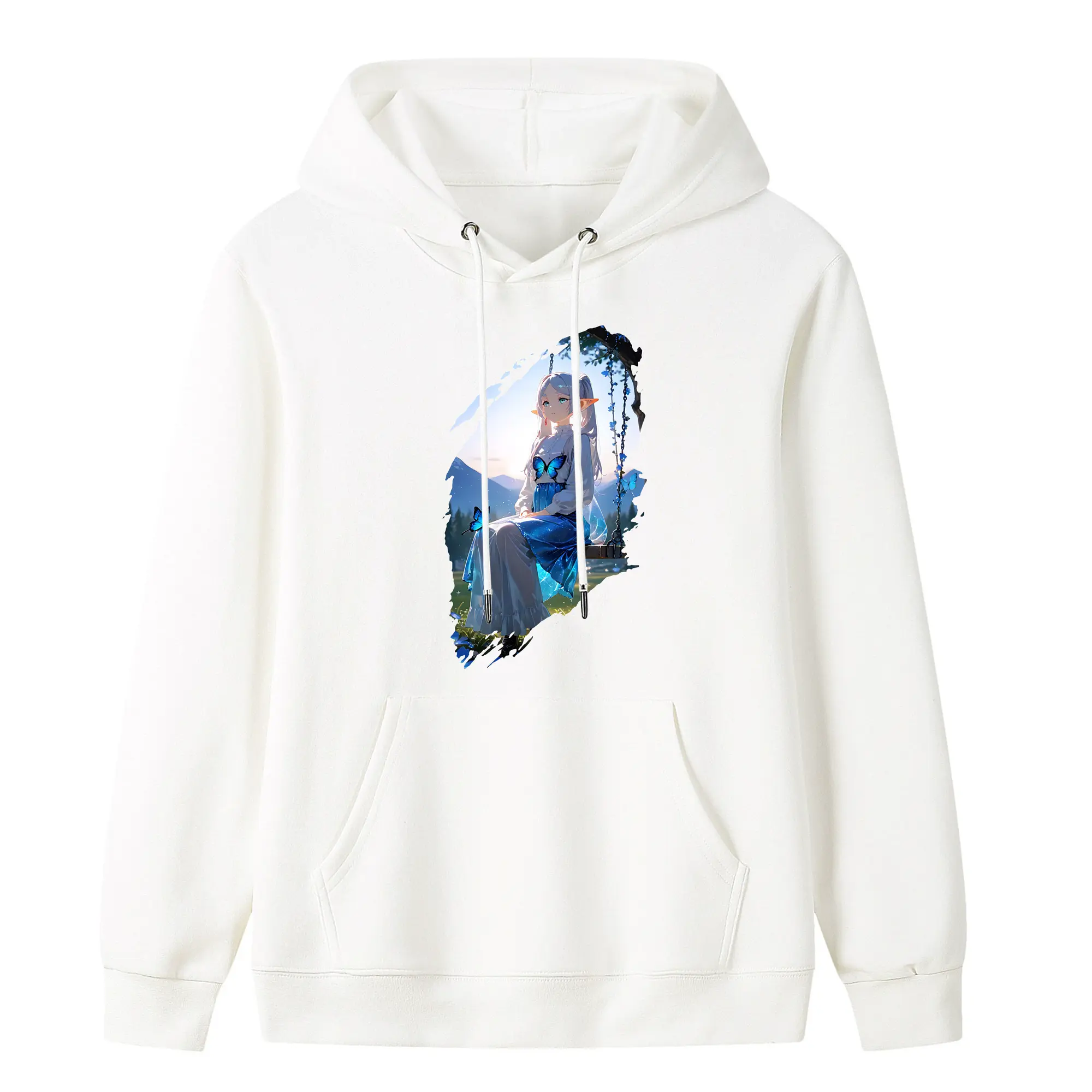 葬送のフリーレン（Frieren） グッズ,フリーレン（Frieren） - キッズ フード付きパーカー ・ フロントプリント ・ ポリエステル100％ ・ 快適 通学 スポーツ 日常使い お散歩用