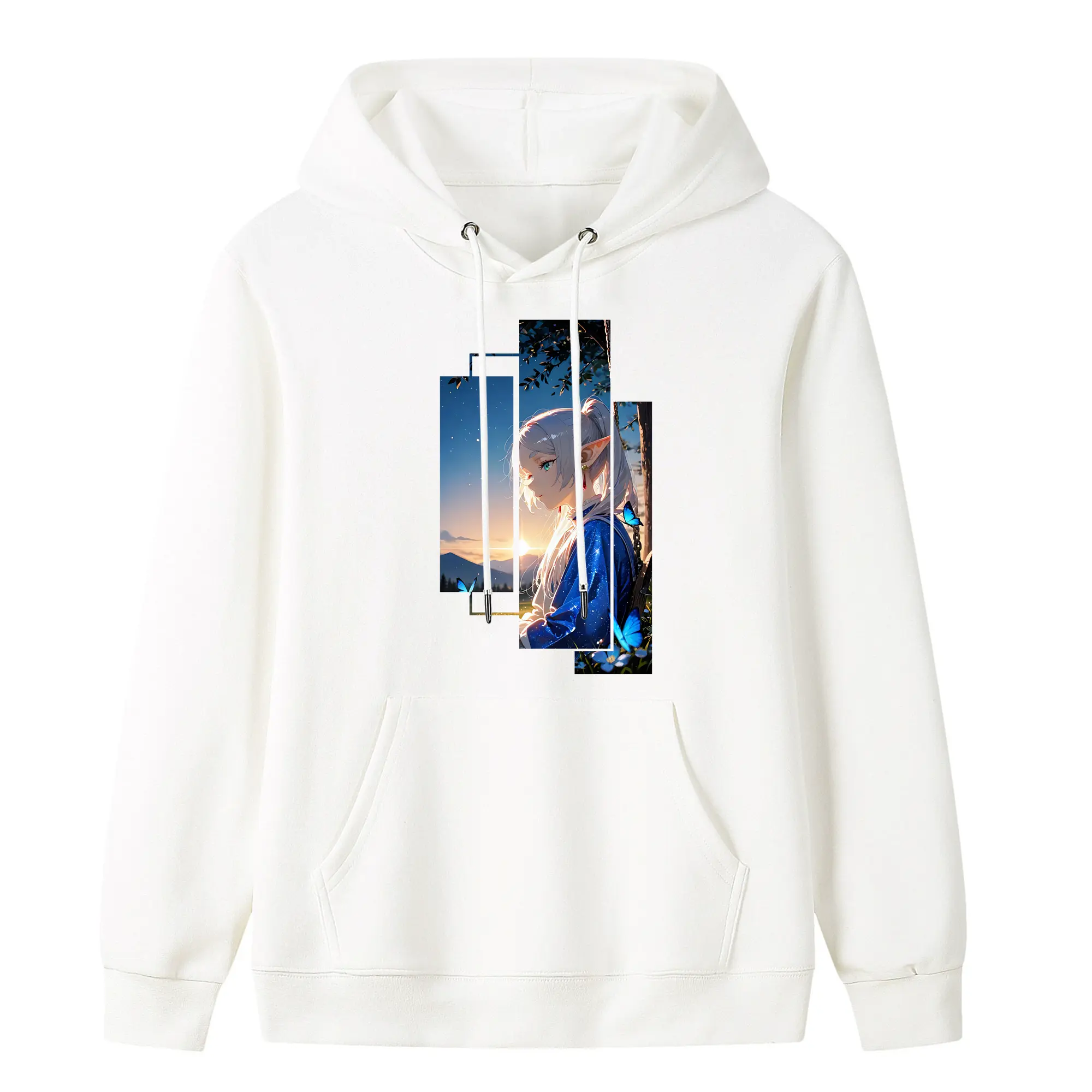 葬送のフリーレン（Frieren） グッズ,フリーレン（Frieren） - キッズ フード付きパーカー ・ フロントプリント ・ ポリエステル100％ ・ 快適 通学 スポーツ 日常使い お散歩用