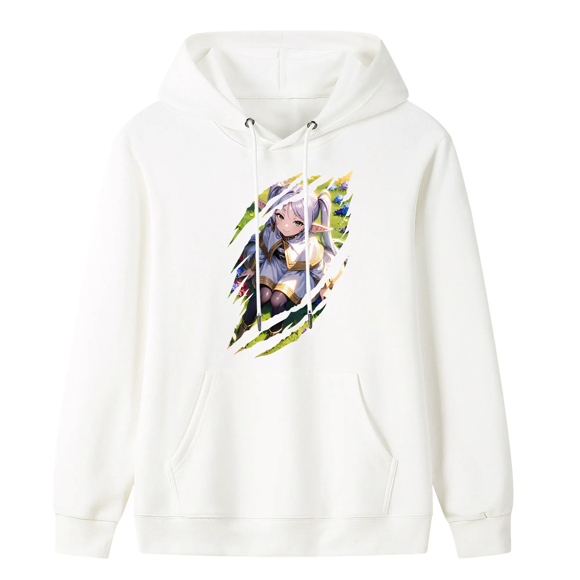 葬送のフリーレン（Frieren） グッズ,フリーレン（Frieren） - キッズ フード付きパーカー ・ フロントプリント ・ ポリエステル100％ ・ 快適 通学 スポーツ 日常使い お散歩用