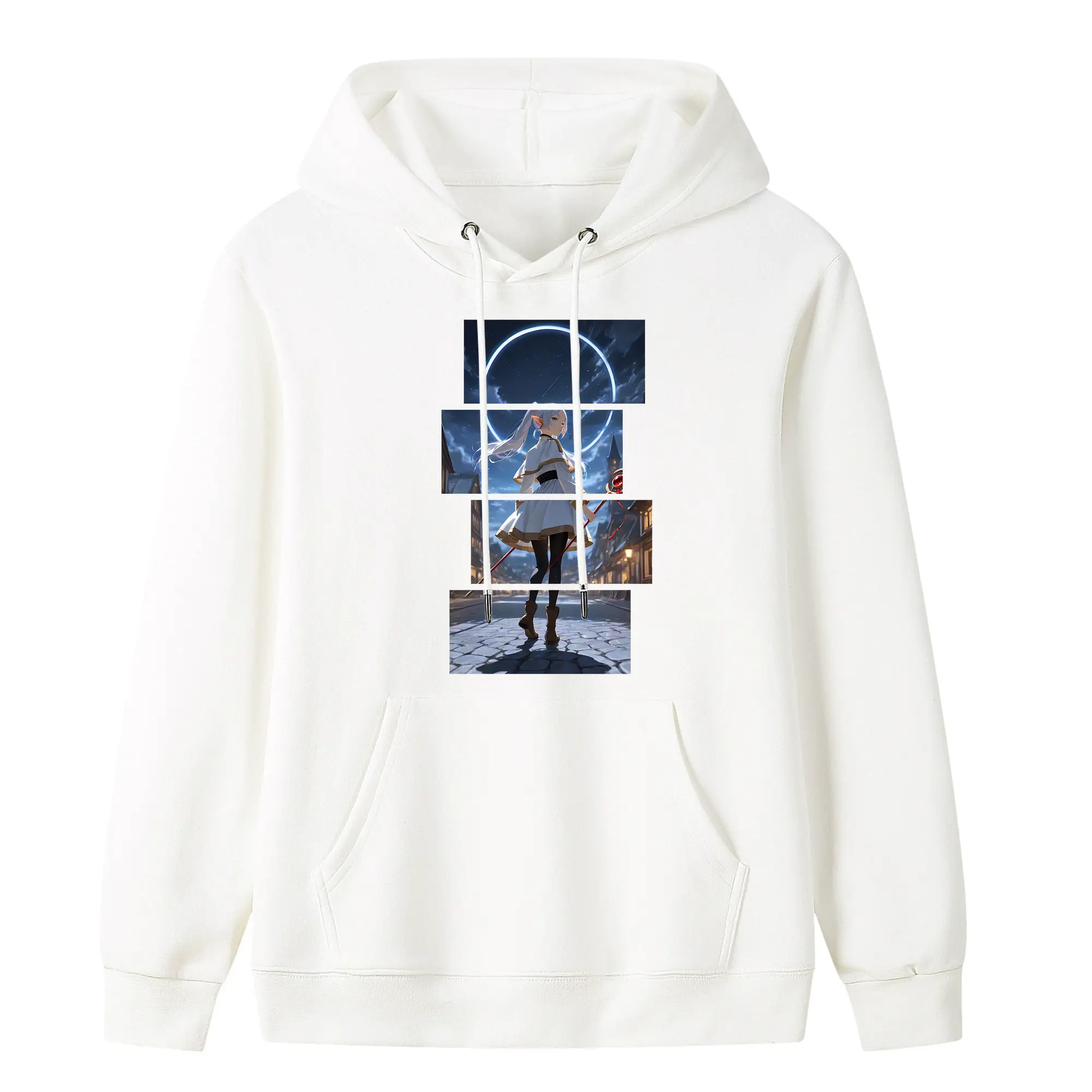 葬送のフリーレン（Frieren） グッズ,フリーレン（Frieren） - キッズ フード付きパーカー ・ フロントプリント ・ ポリエステル100％ ・ 快適 通学 スポーツ 日常使い お散歩用