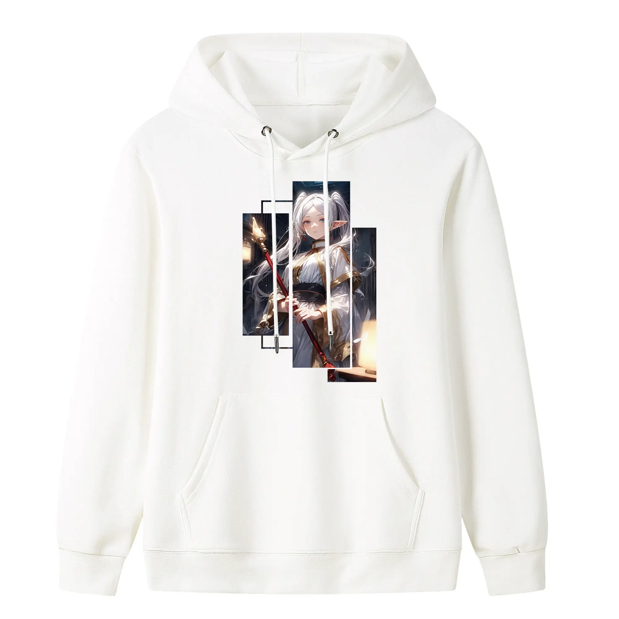 葬送のフリーレン（Frieren） グッズ,フリーレン（Frieren） - キッズ フード付きパーカー ・ フロントプリント ・ ポリエステル100％ ・ 快適 通学 スポーツ 日常使い お散歩用