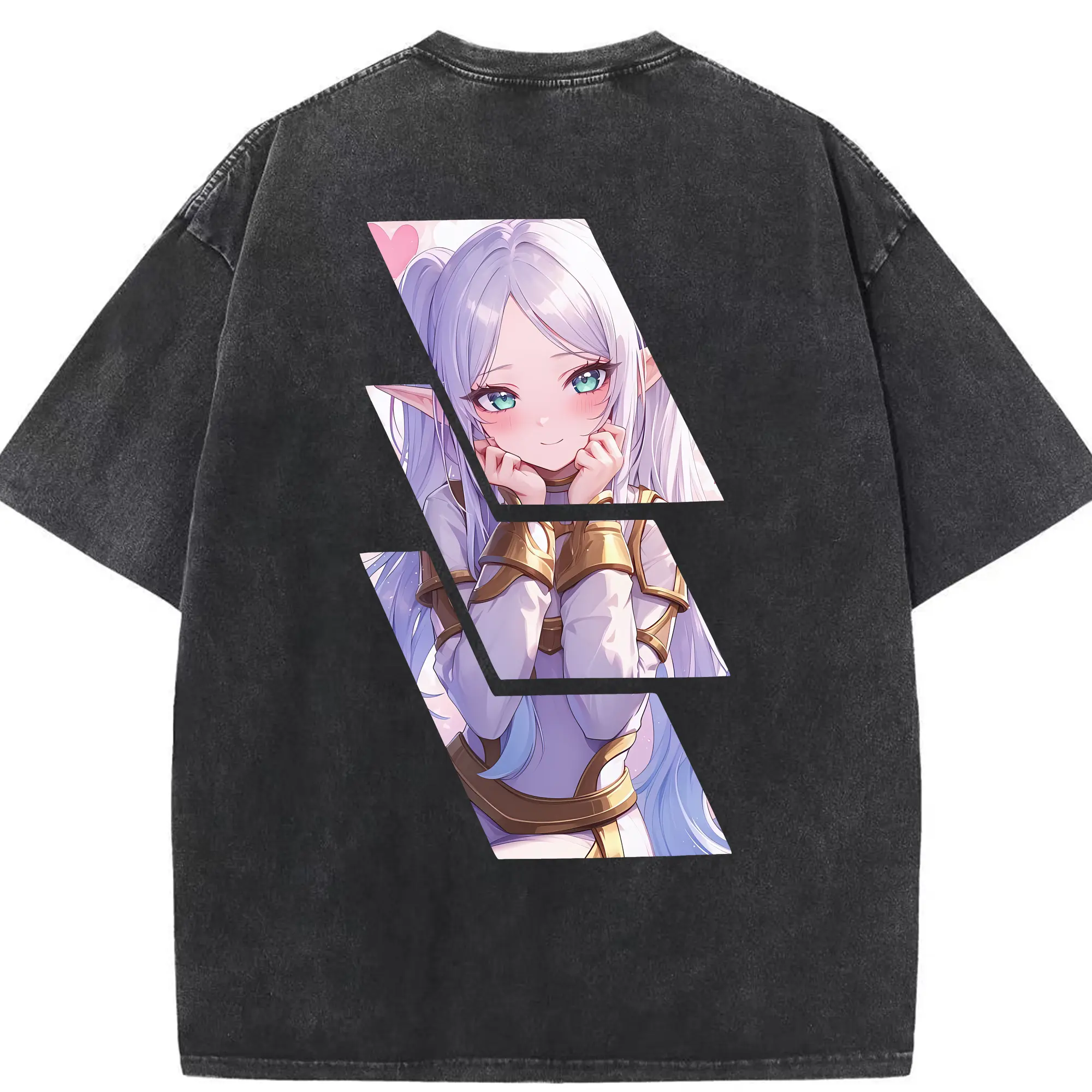 葬送のフリーレン（Frieren） グッズ,フリーレン（Frieren） - 綿100％ ヴィンテージ風 半袖Tシャツ ・ 背面プリント ・ 柔らか肌触り ・ 通気性 快適 ・ スポーツ カジュアル 外出用