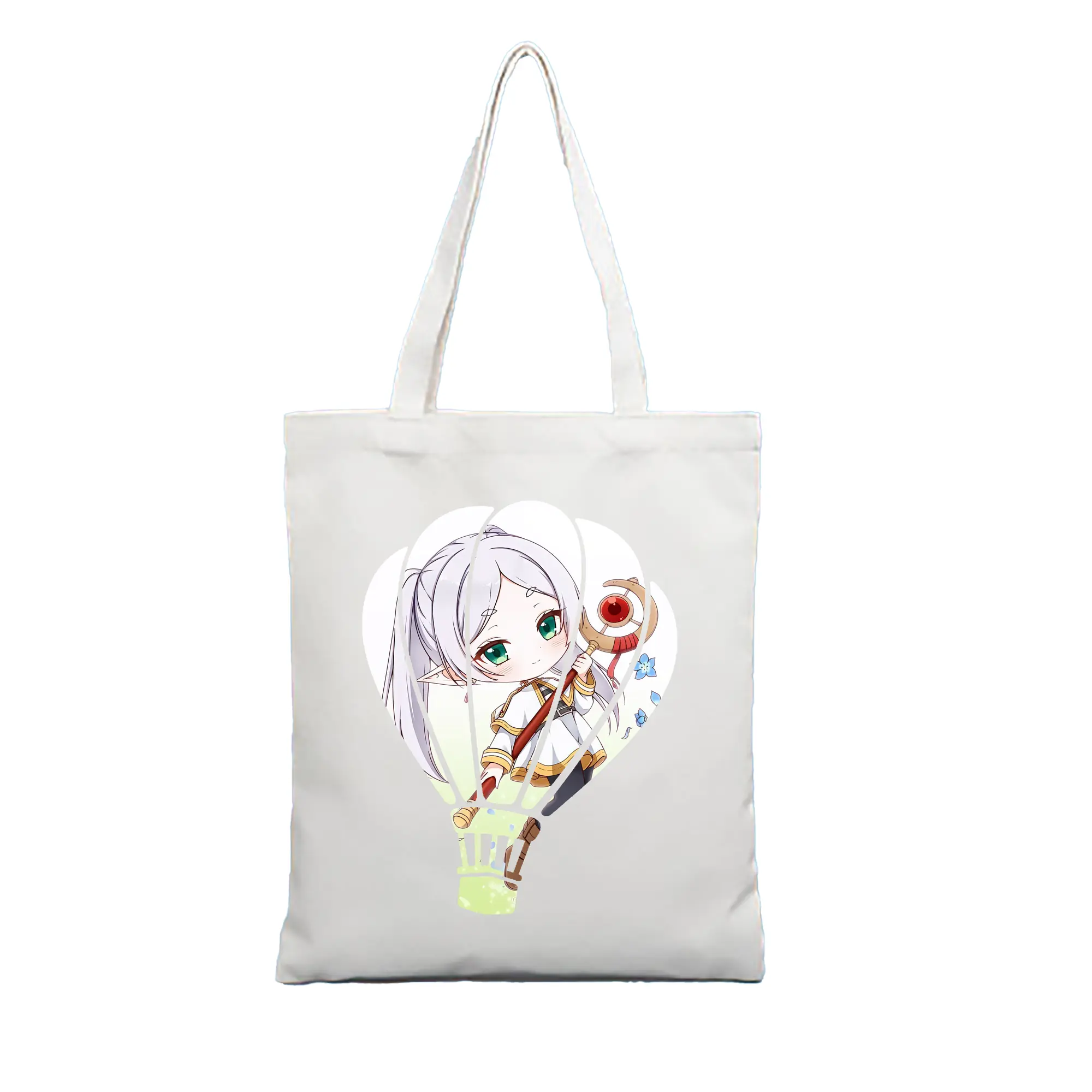 葬送のフリーレン（Frieren） グッズ,フリーレン（Frieren） - 縦型キャンバス手提げバッグ（トートバッグ） ・ キャンバス素材 ・ ショッピング用 ・ 軽量 丈夫 お手入れ簡単