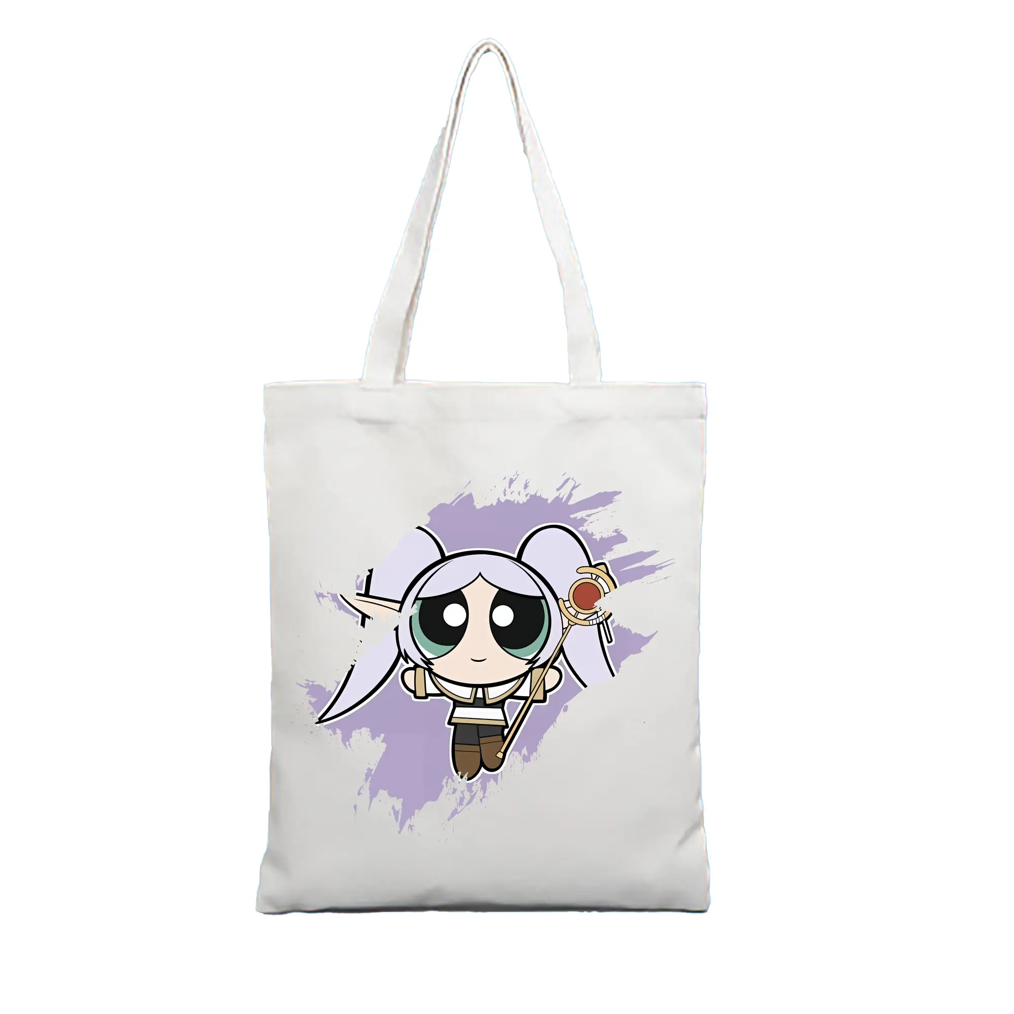 葬送のフリーレン（Frieren） グッズ,フリーレン（Frieren） - 縦型キャンバス手提げバッグ（トートバッグ） ・ キャンバス素材 ・ ショッピング用 ・ 軽量 丈夫 お手入れ簡単