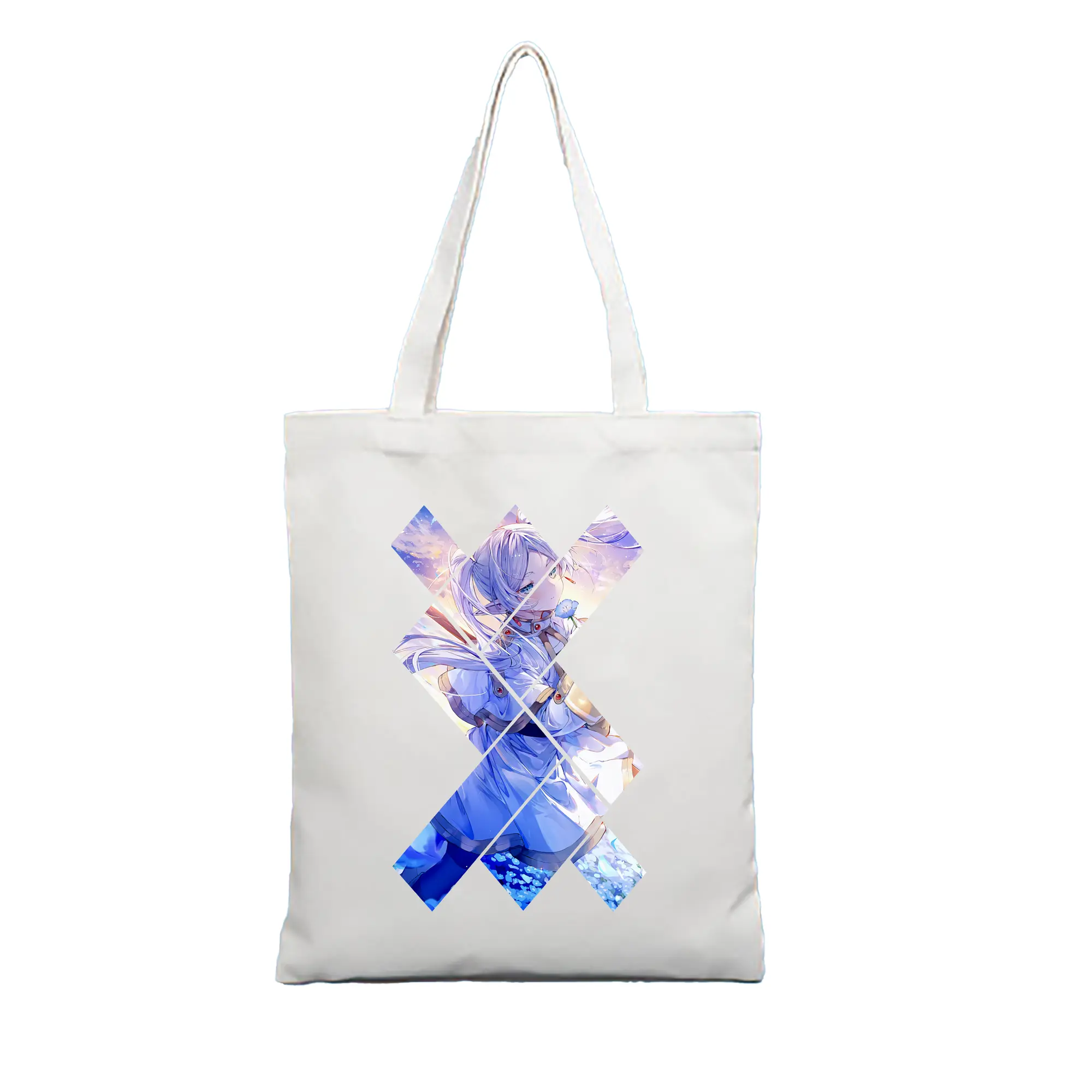 葬送のフリーレン（Frieren） グッズ,フリーレン（Frieren） - 縦型キャンバス手提げバッグ（トートバッグ） ・ キャンバス素材 ・ ショッピング用 ・ 軽量 丈夫 お手入れ簡単