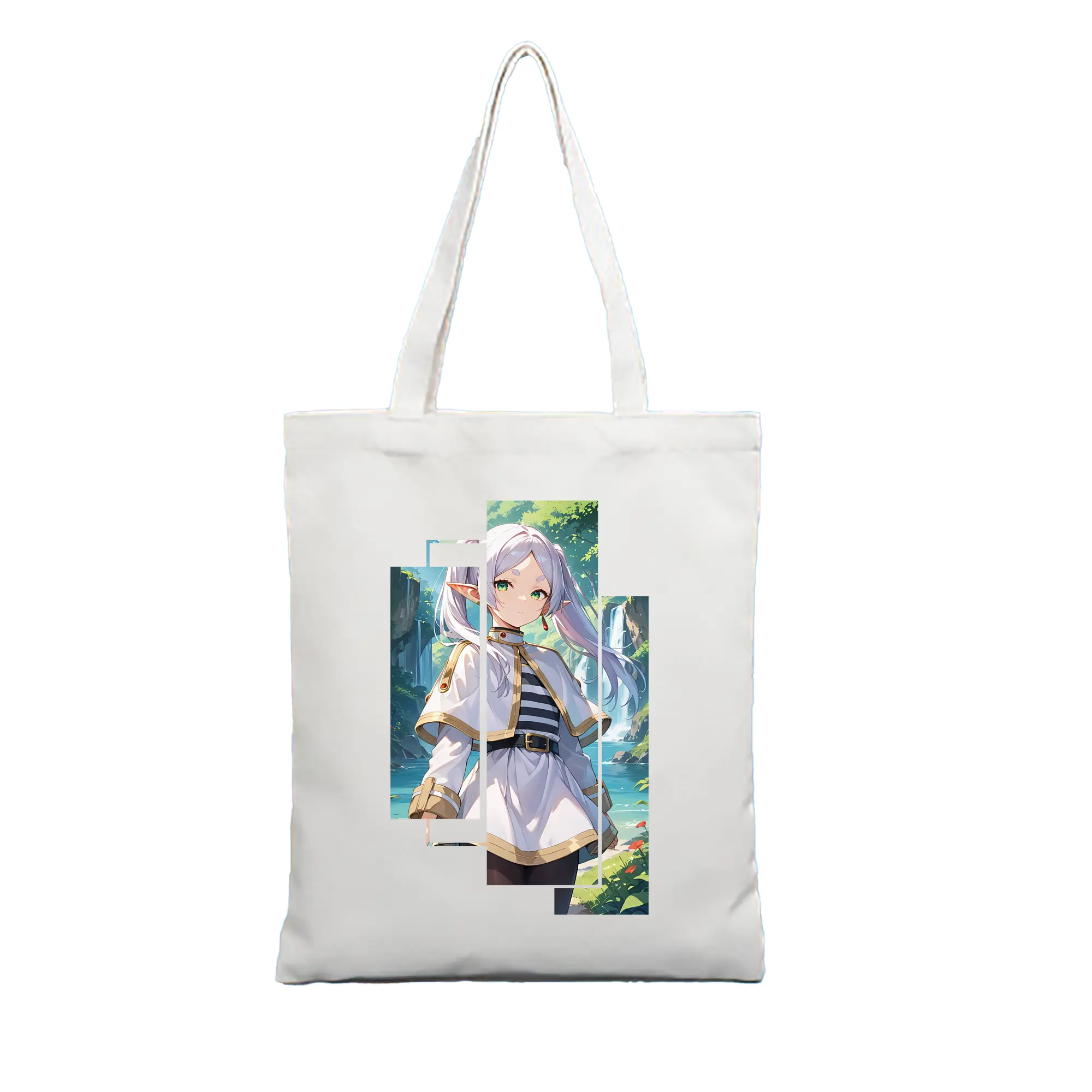 葬送のフリーレン（Frieren） グッズ,フリーレン（Frieren） - 縦型キャンバス手提げバッグ（トートバッグ） ・ キャンバス素材 ・ ショッピング用 ・ 軽量 丈夫 お手入れ簡単
