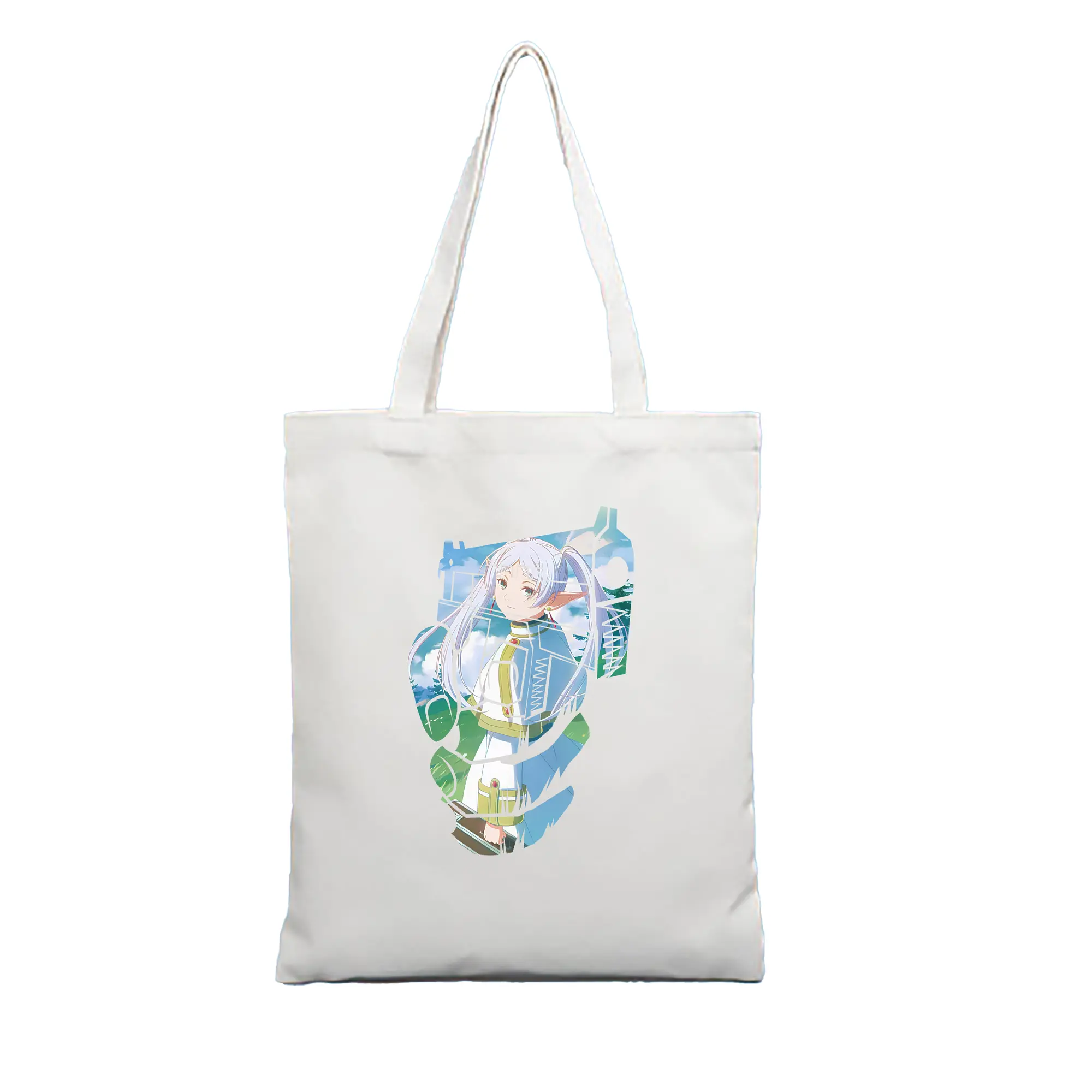 葬送のフリーレン（Frieren） グッズ,フリーレン（Frieren） - 縦型キャンバス手提げバッグ（トートバッグ） ・ キャンバス素材 ・ ショッピング用 ・ 軽量 丈夫 お手入れ簡単