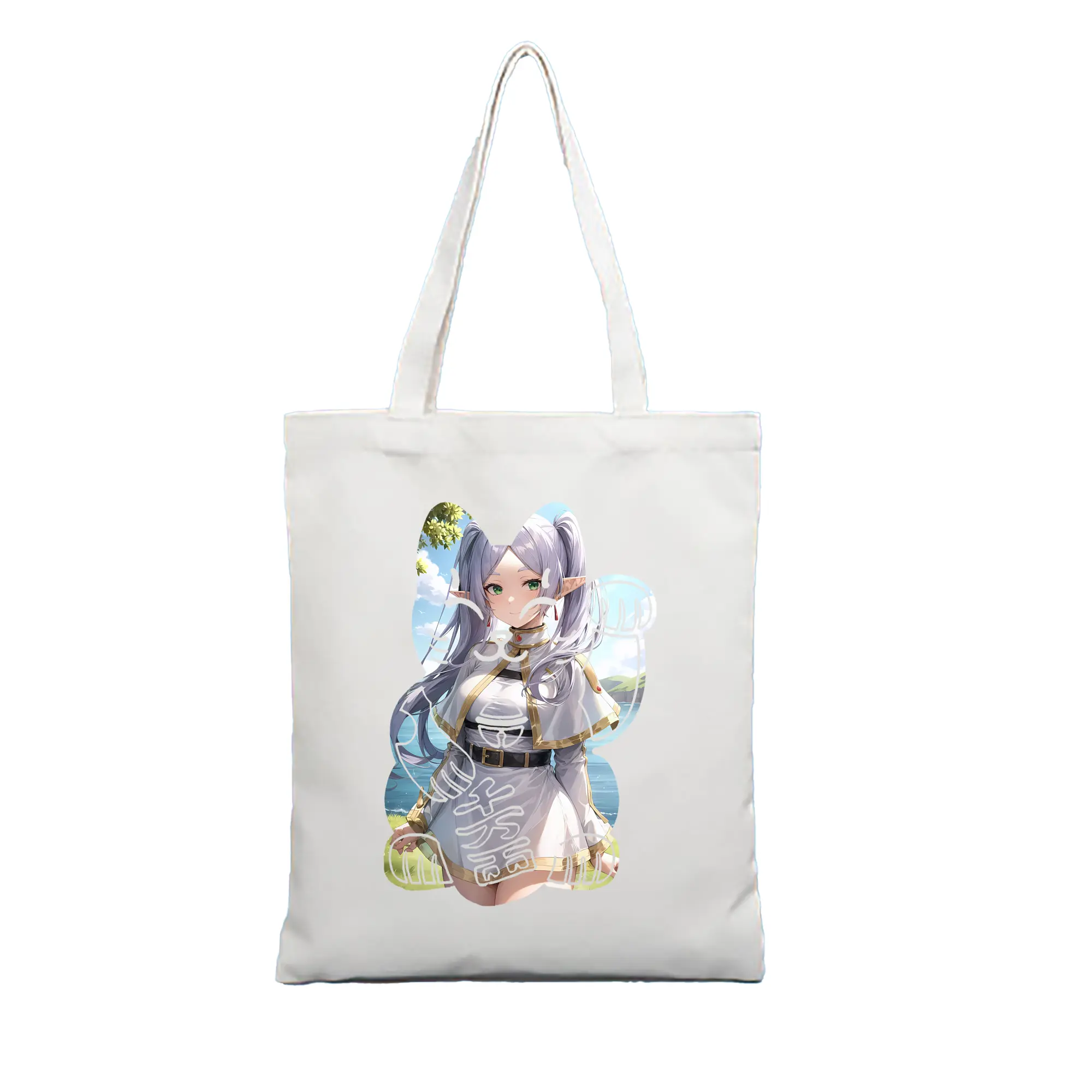 葬送のフリーレン（Frieren） グッズ,フリーレン（Frieren） - 縦型キャンバス手提げバッグ（トートバッグ） ・ キャンバス素材 ・ ショッピング用 ・ 軽量 丈夫 お手入れ簡単