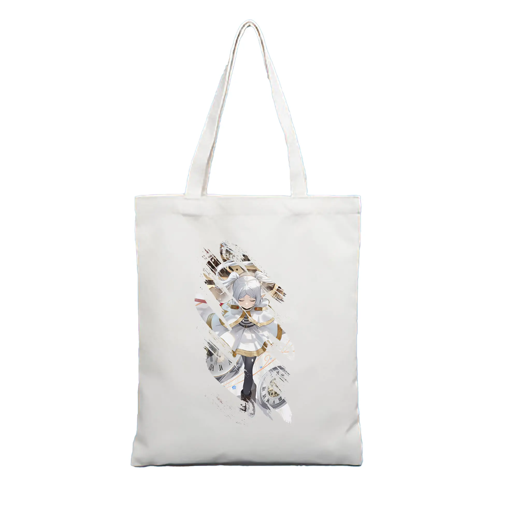 葬送のフリーレン（Frieren） グッズ,フリーレン（Frieren） - 縦型キャンバス手提げバッグ（トートバッグ） ・ キャンバス素材 ・ ショッピング用 ・ 軽量 丈夫 お手入れ簡単